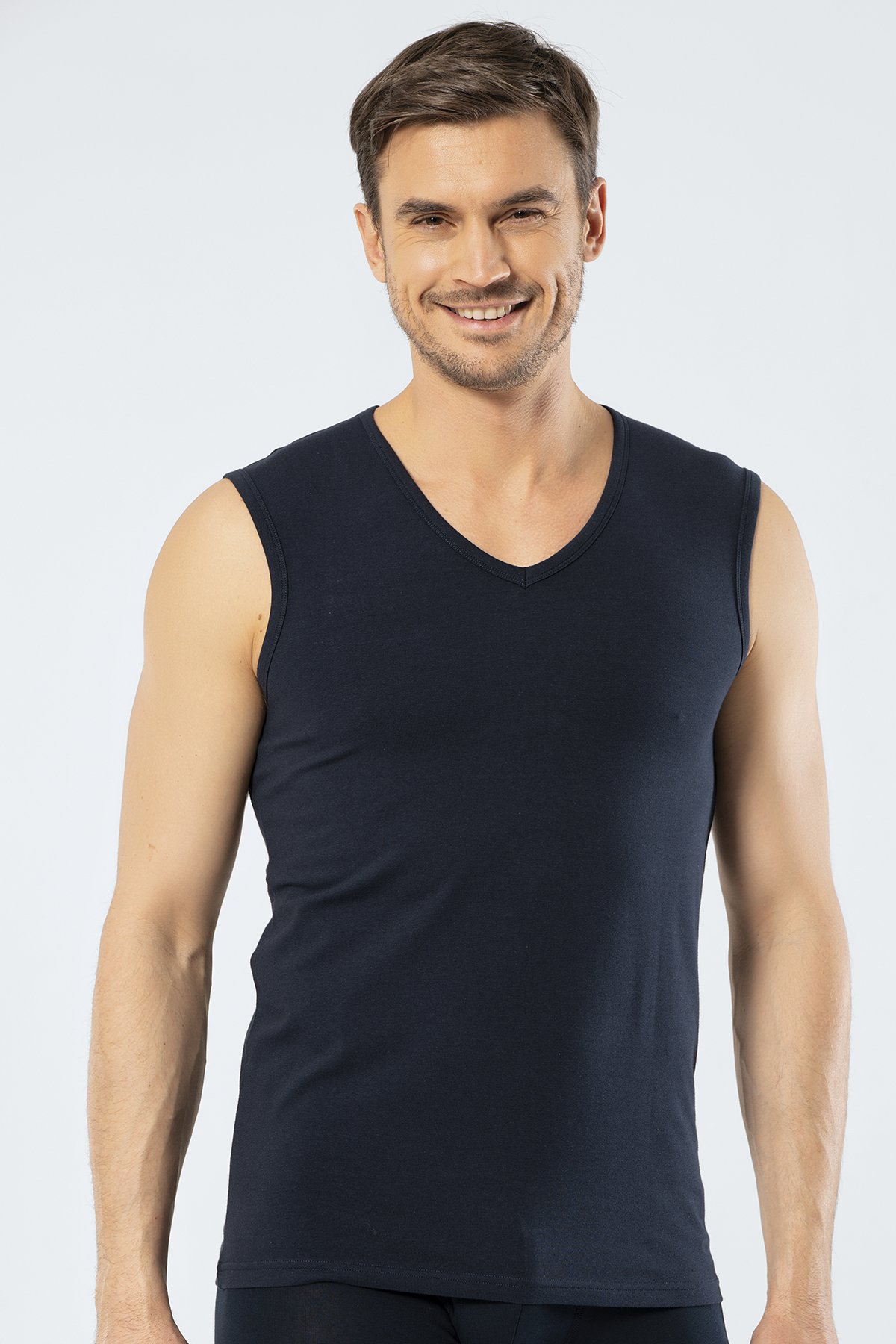 Cacharel 1304 Lacivert Erkek Spor V Yaka Atlet
