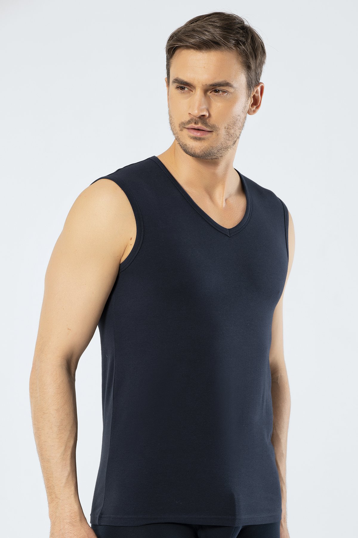 Cacharel 1304 Lacivert Erkek Spor V Yaka Atlet