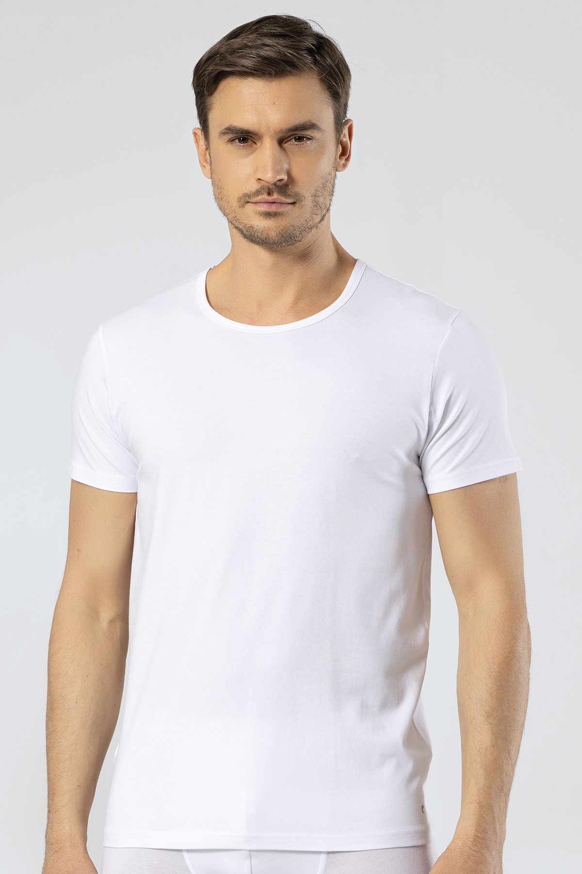 Cacharel 1305 Beyaz Erkek O Yaka Kısa Kollu T-Shirt