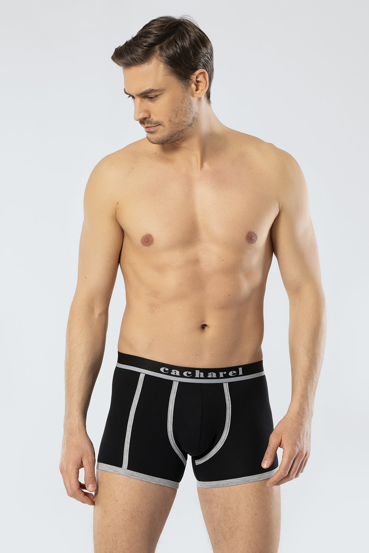 Cacharel 1322 Siyah Gri Erkek 2Li Boxer
