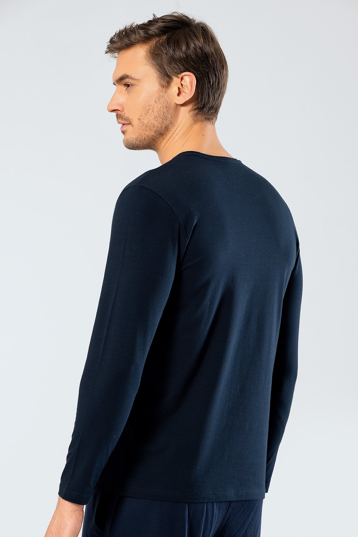 Cacharel 1333 Lacivert Erkek Erkek Lacivert O Yaka Uzun Kollu Sweatshirt