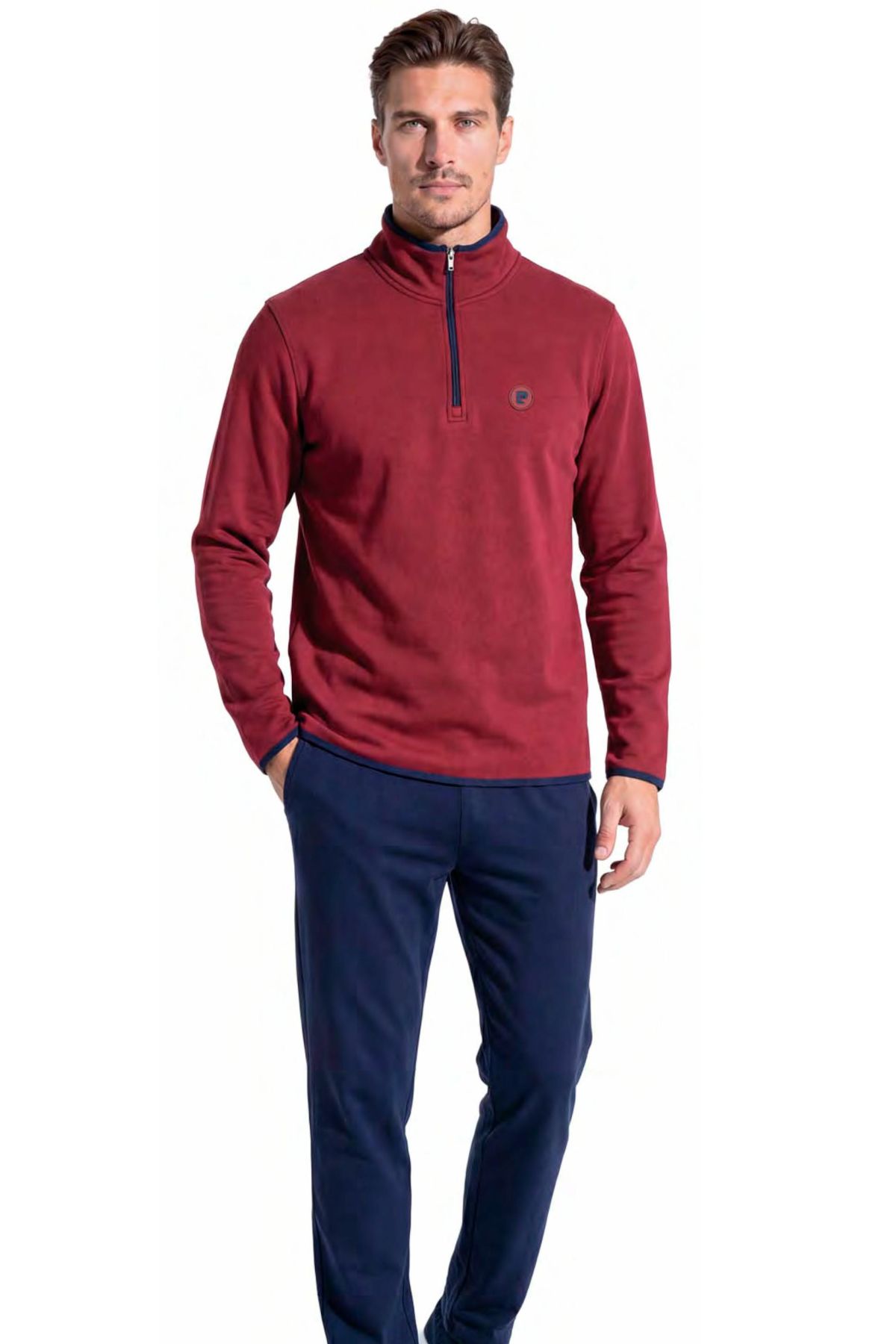 	Pierre Cardin 6162 Erkek Bordo Uzun Kollu Balıkçı Yaka Yarım Fermuarlı Eşofman Takımı