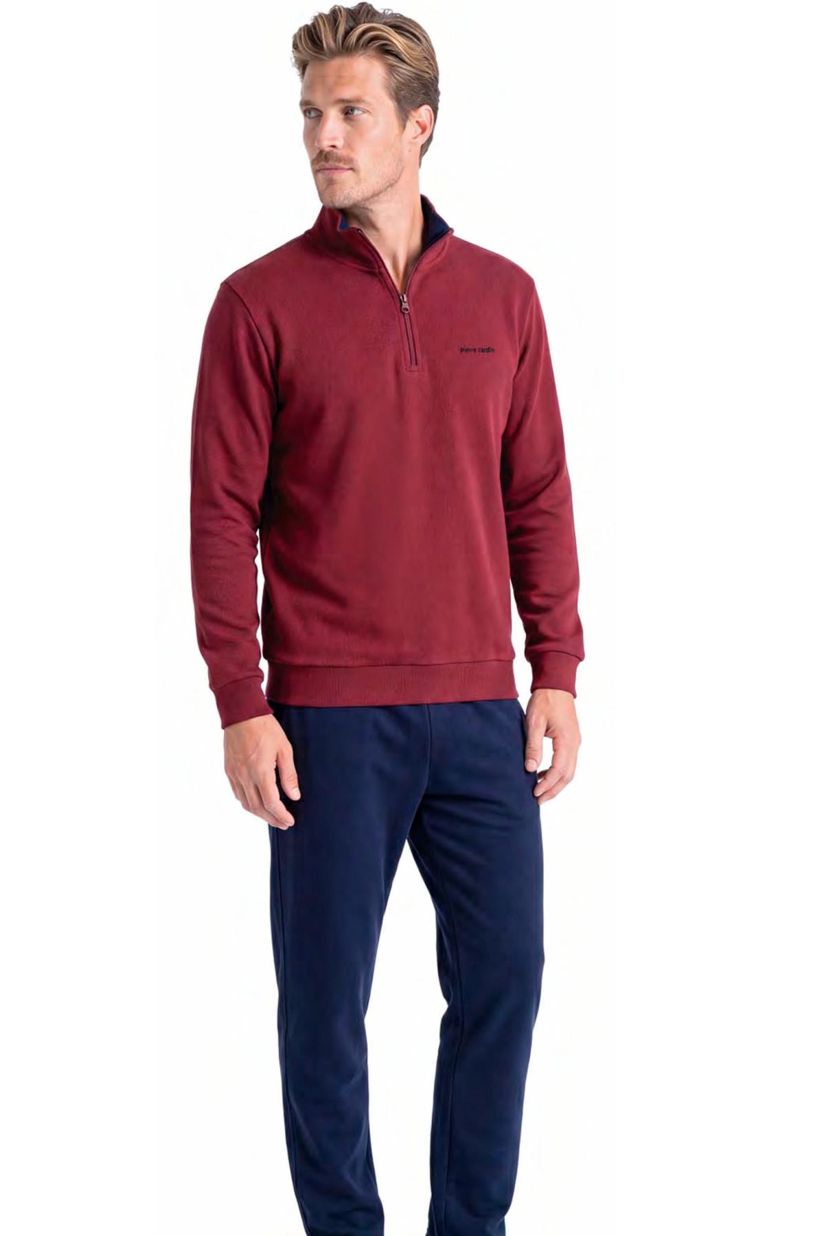 	Pierre Cardin 6116 Erkek Bordo Uzun Kollu Balıkçı Yaka Yarım Fermuarlı Eşofman Takımı