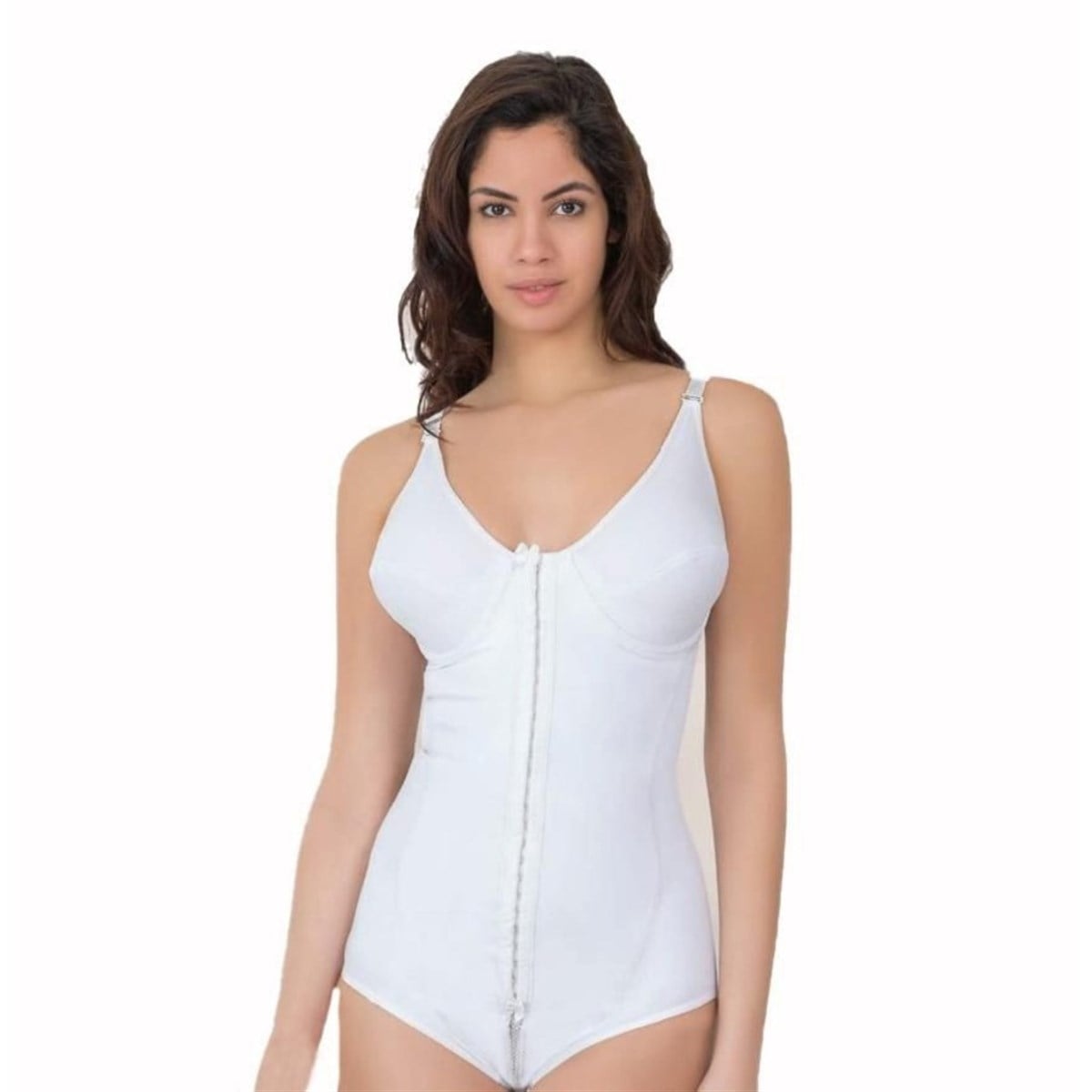 Emay 2871 Balenli Agraflı Toparlayıcı Body Korse Beyaz