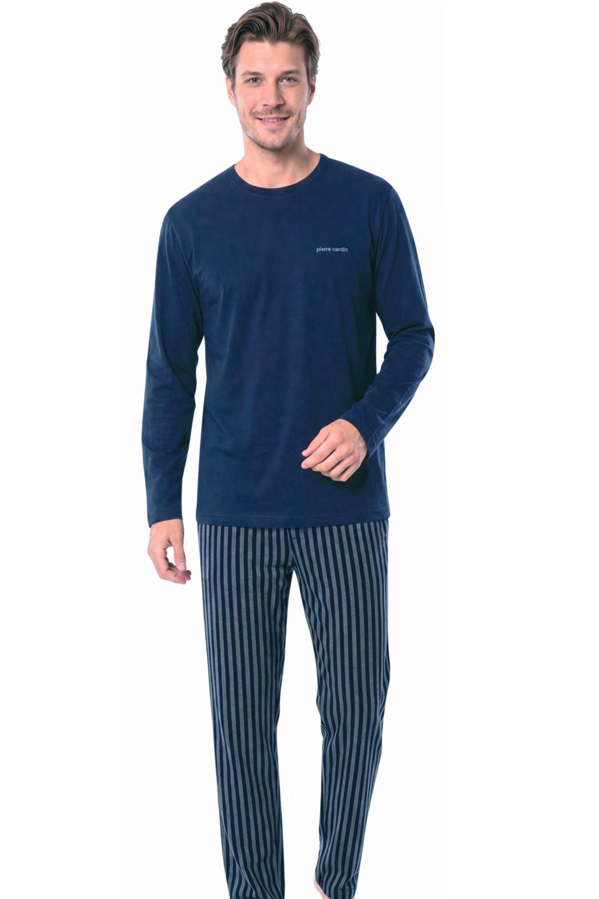 	Pierre Cardin 6147 Erkek Lacıvert Uzun Kollu Bisiklet Yaka Pijama Takımı