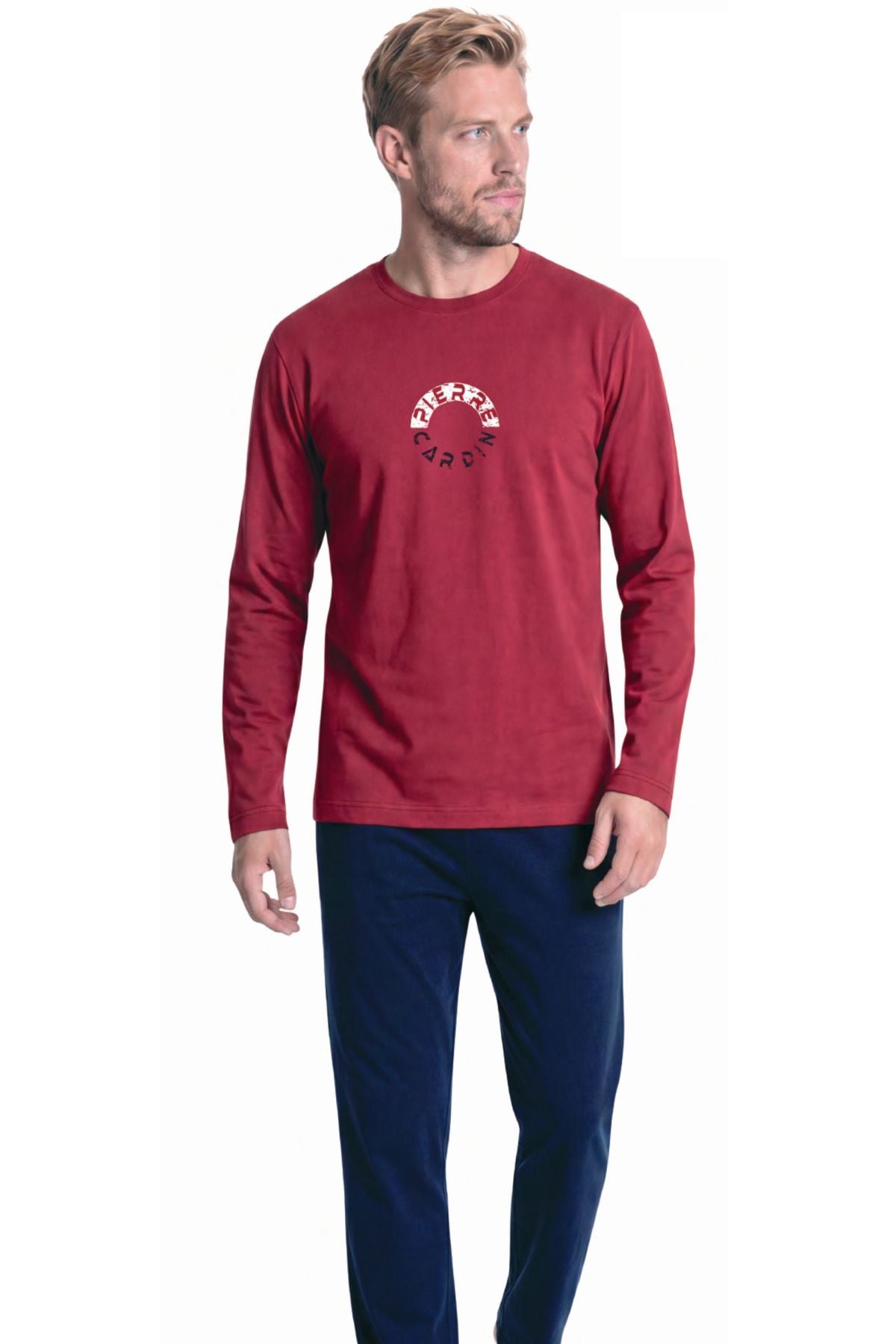 	Pierre Cardin 6155 Erkek Bordo Uzun Kollu Bisiklet Yaka Pijama Takımı