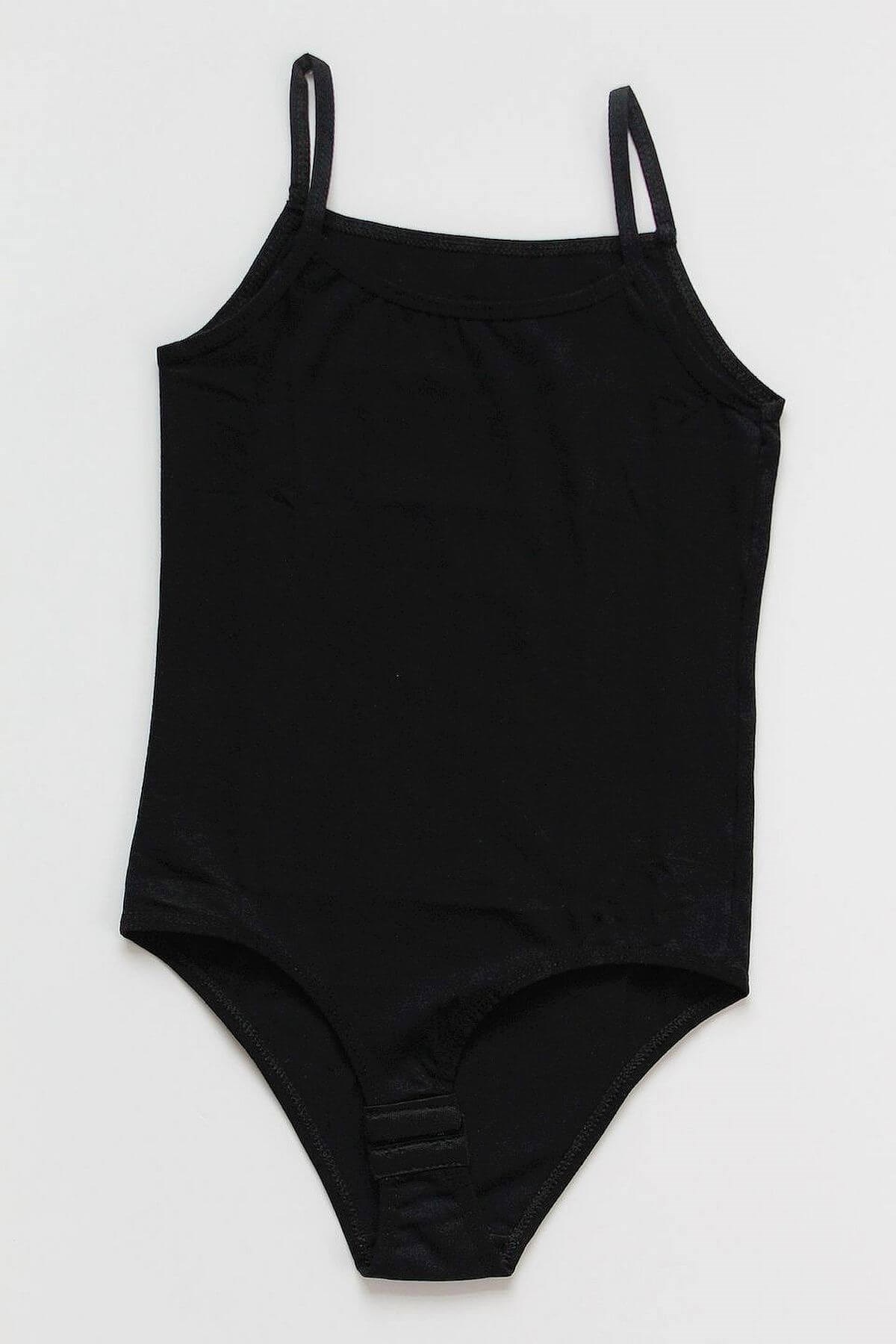 Kız Çocuk 6'lı Paket Pamuklu Siyah İp Askılı Çıtçıtlı BadiKız Çocuk BadiAnıt Lingerie