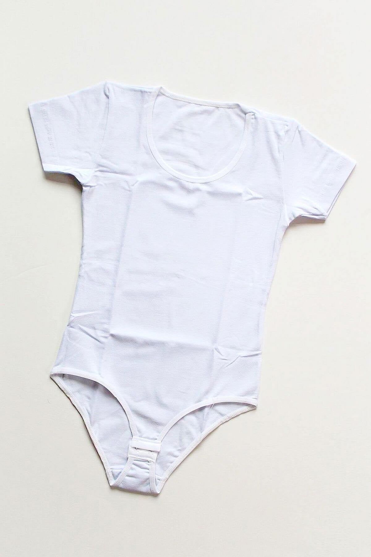 Kız Çocuk Pamuklu Bisiklet Yaka Kısa Kol Çıtçıtlı Badi 6'lı PaketKız Çocuk BadiAnıt Lingerie