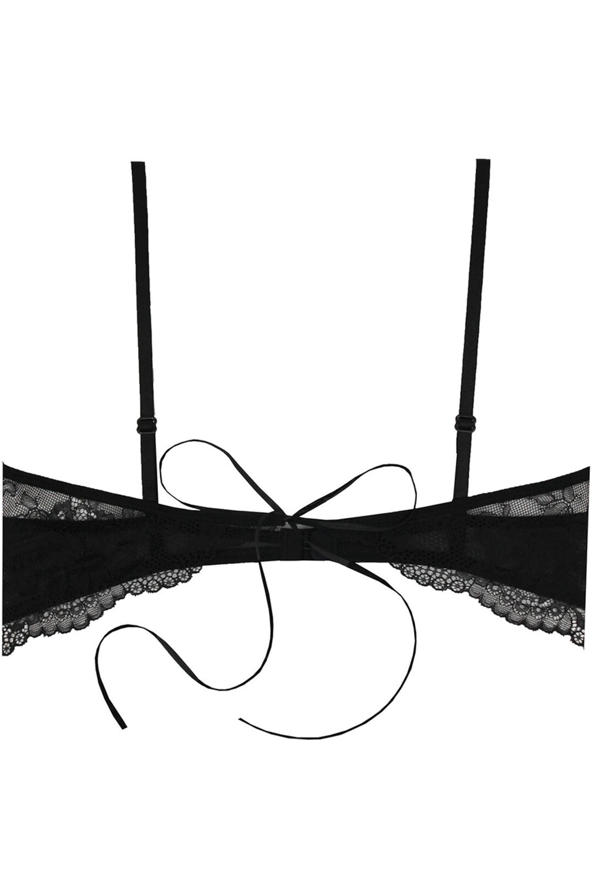 Magic Form 2216 Kadın Siyah Dantelli Arkası İp Detaylı Destekli Sütyen