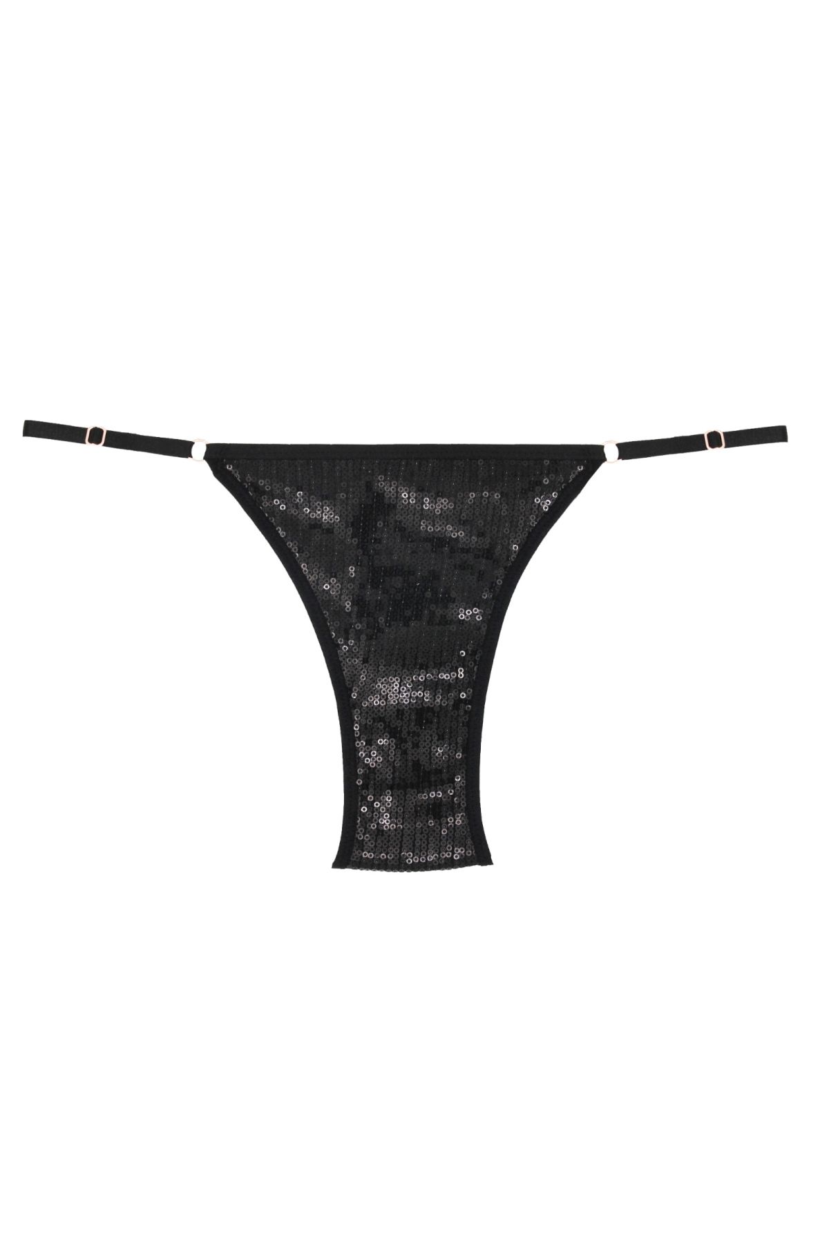 Magic Form 264 Kadın Siyah Yanlardan Ayarlı Payetli İpli Külot