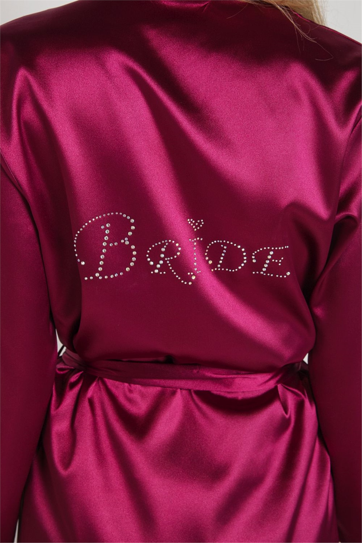 Magic Form 30427 Kadın Vişne Düz Saten Kumaşlı Bride Sabahlık