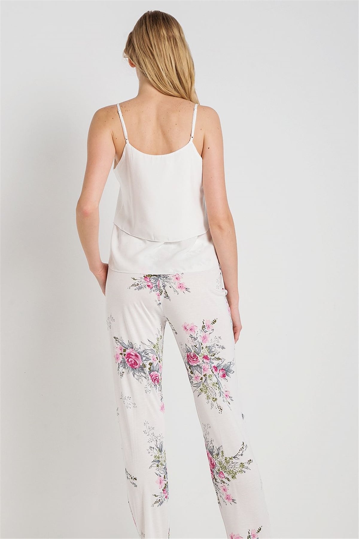 Magic Form 32630 Kadın Ekru Penye 3lü Sabahlıklı Pijama Takım