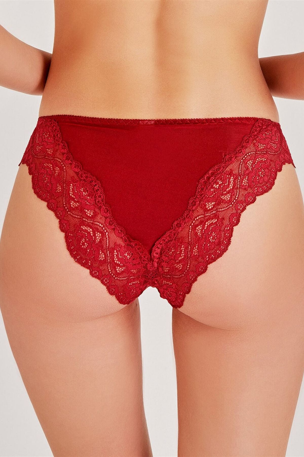 Magic Form 423 Kadın Bordo Dantelli Kumaş Detaylı Külot