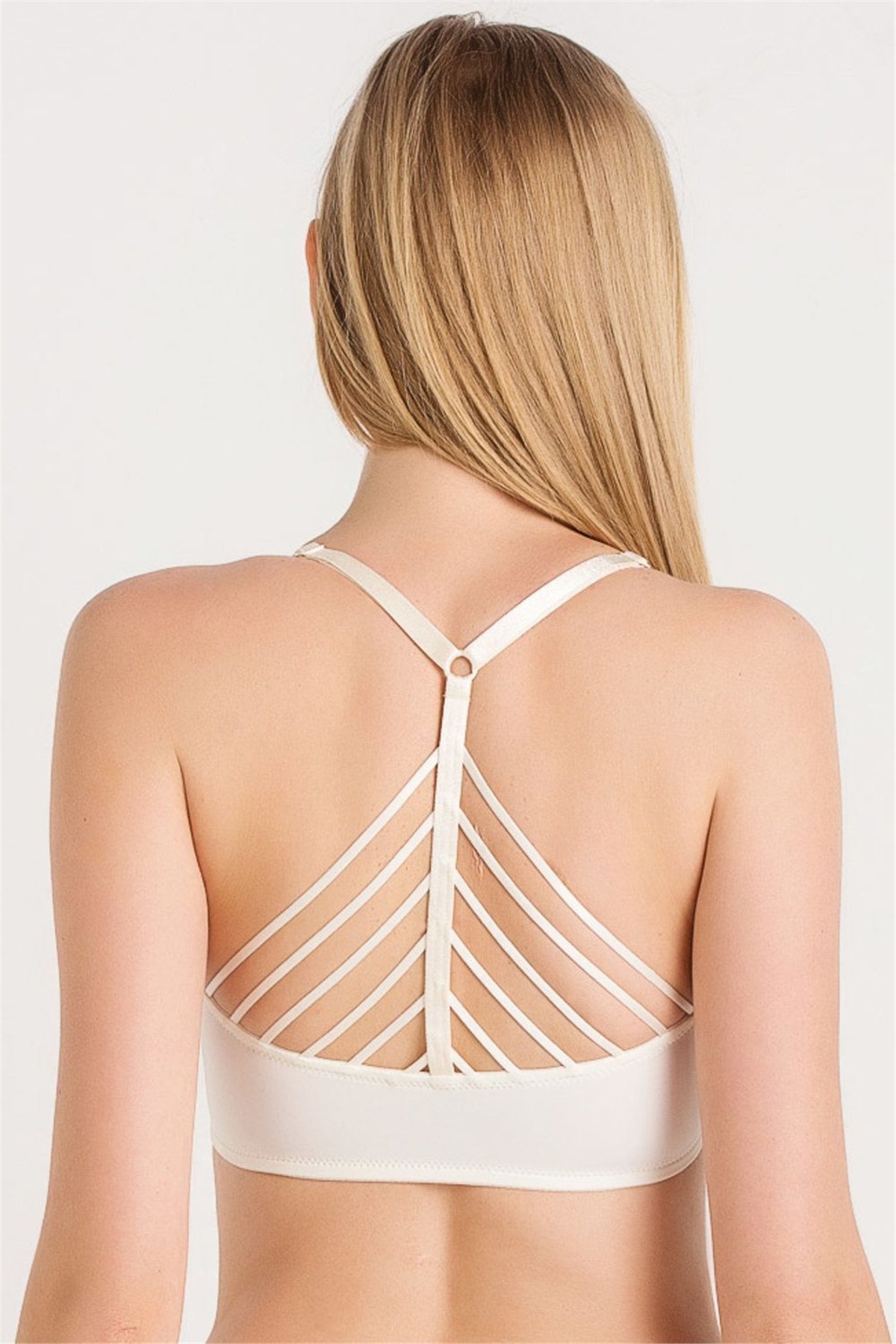 Magic Form 8026 Kadın Ekru Önden Klipsli Sırtı Şeritli Çıkarılabilir Destekli Sütyen