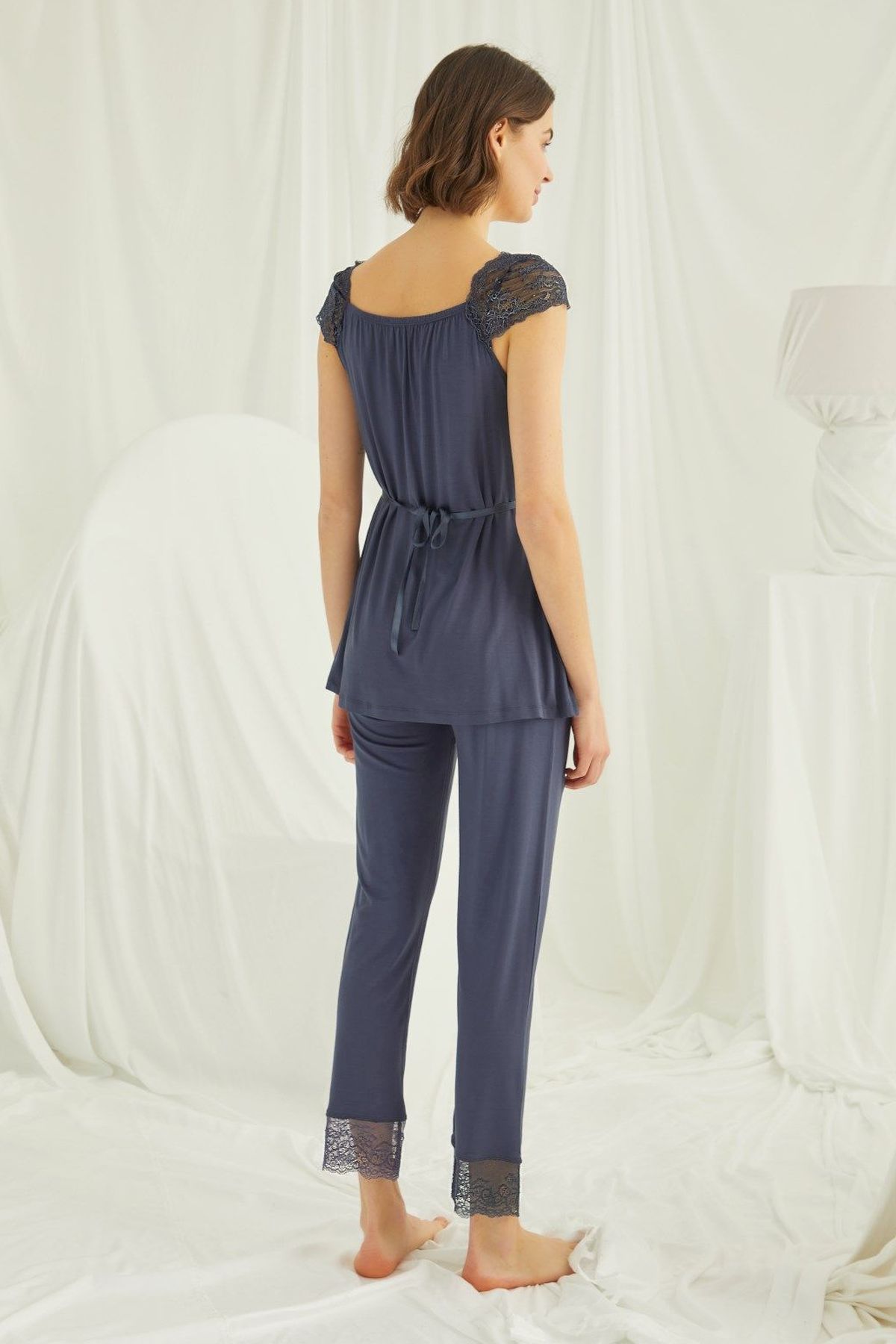Monamise Kadın Lacivert Hamile Lohusa Pijama Takım 18305