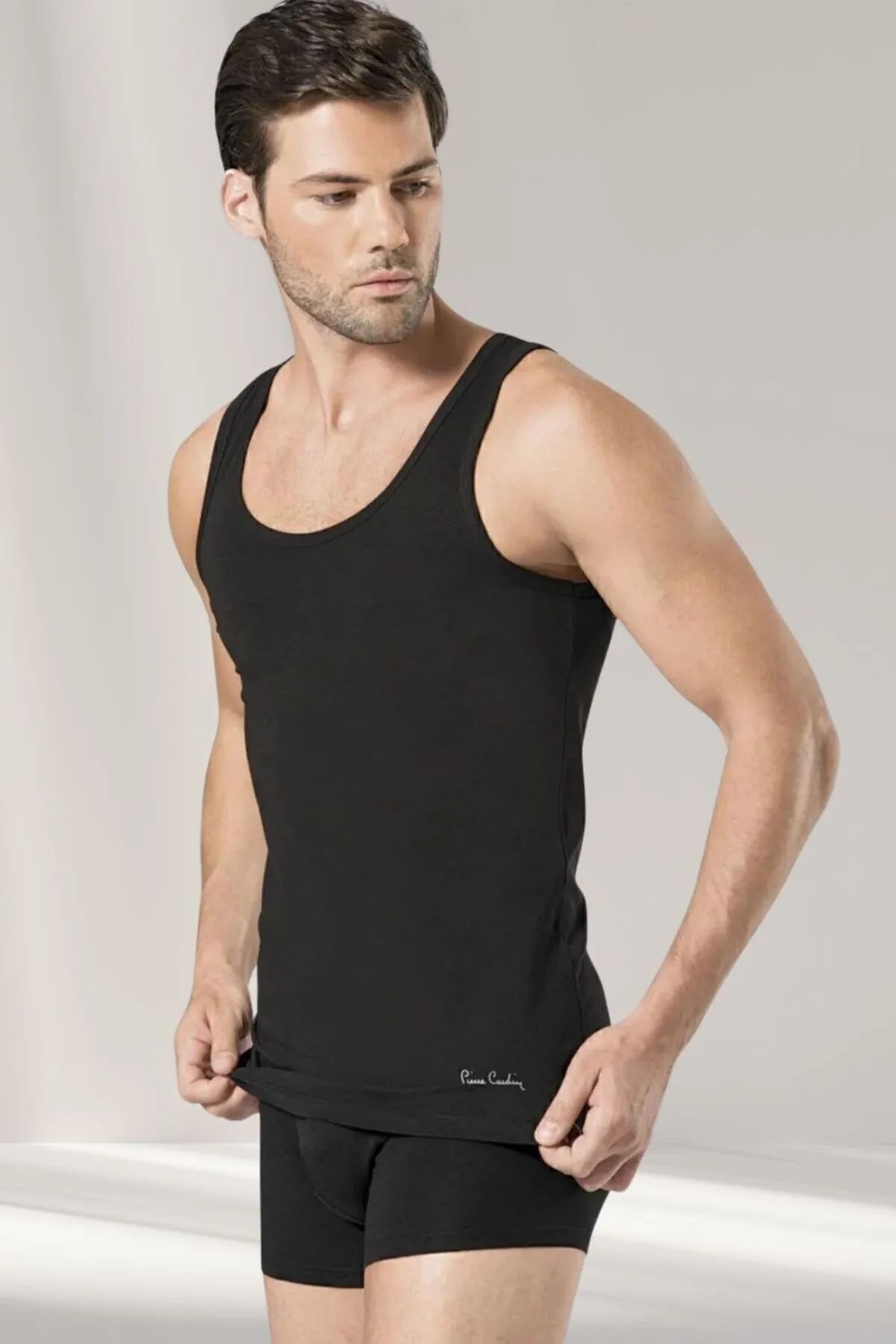 Pierre Cardin 145 Erkek Sıyah Penye 2Li Modal Atlet Boxer Takım