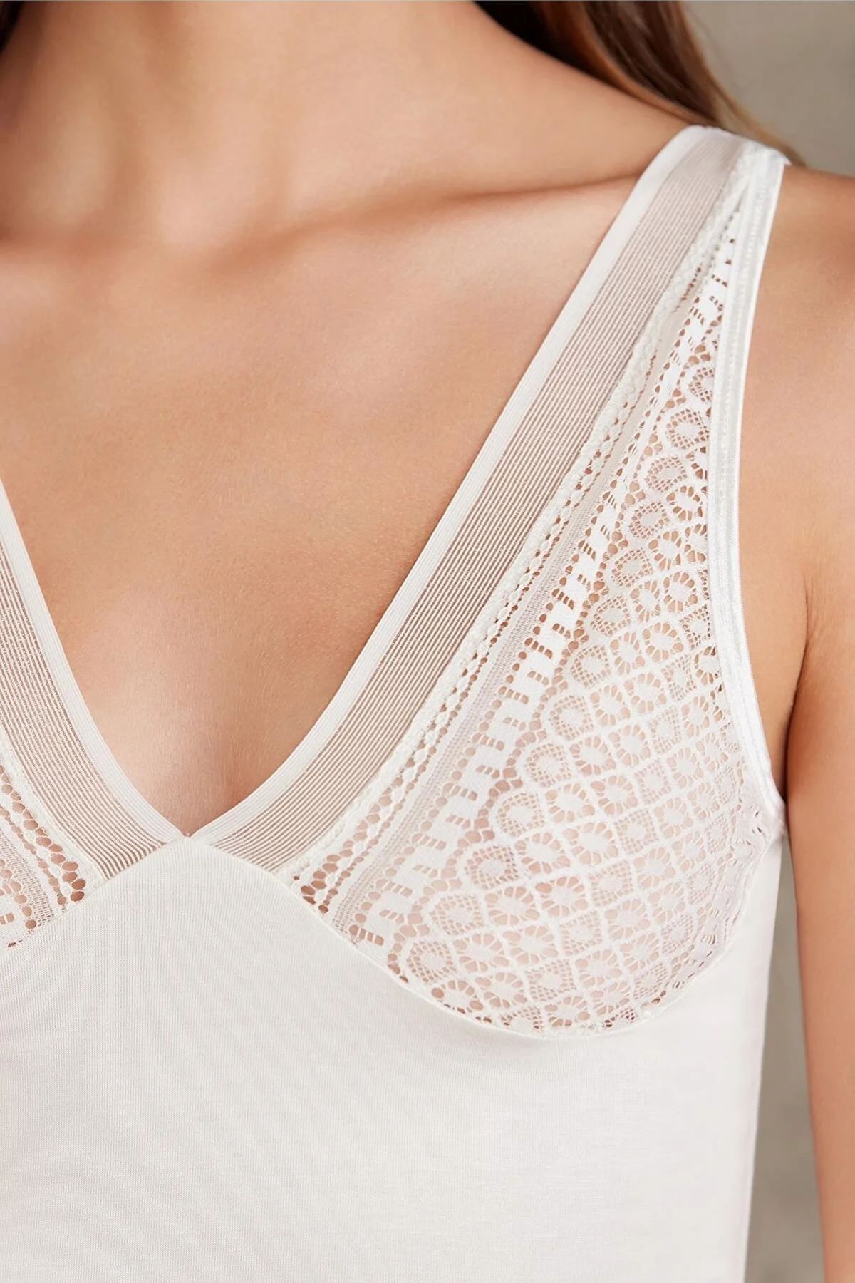 Pierre Cardin 320 Kadın Ekru Penye Atlet Külot İç Çamaşırı Takımı Kaşkorse