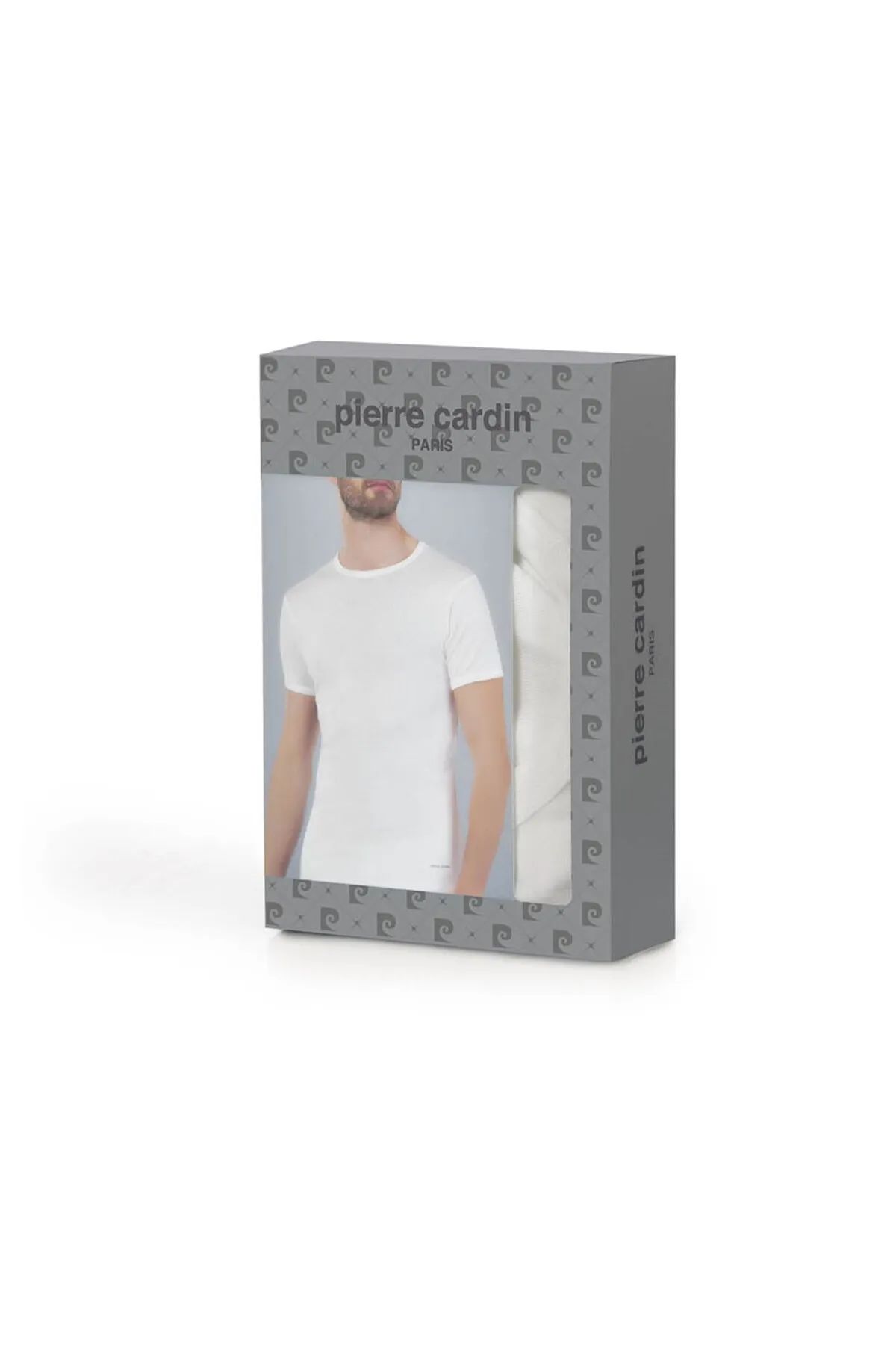 Pierre Cardin 440 Erkek Beyaz Ribana Kısa Kollu Yuvarlak Yaka Fanila