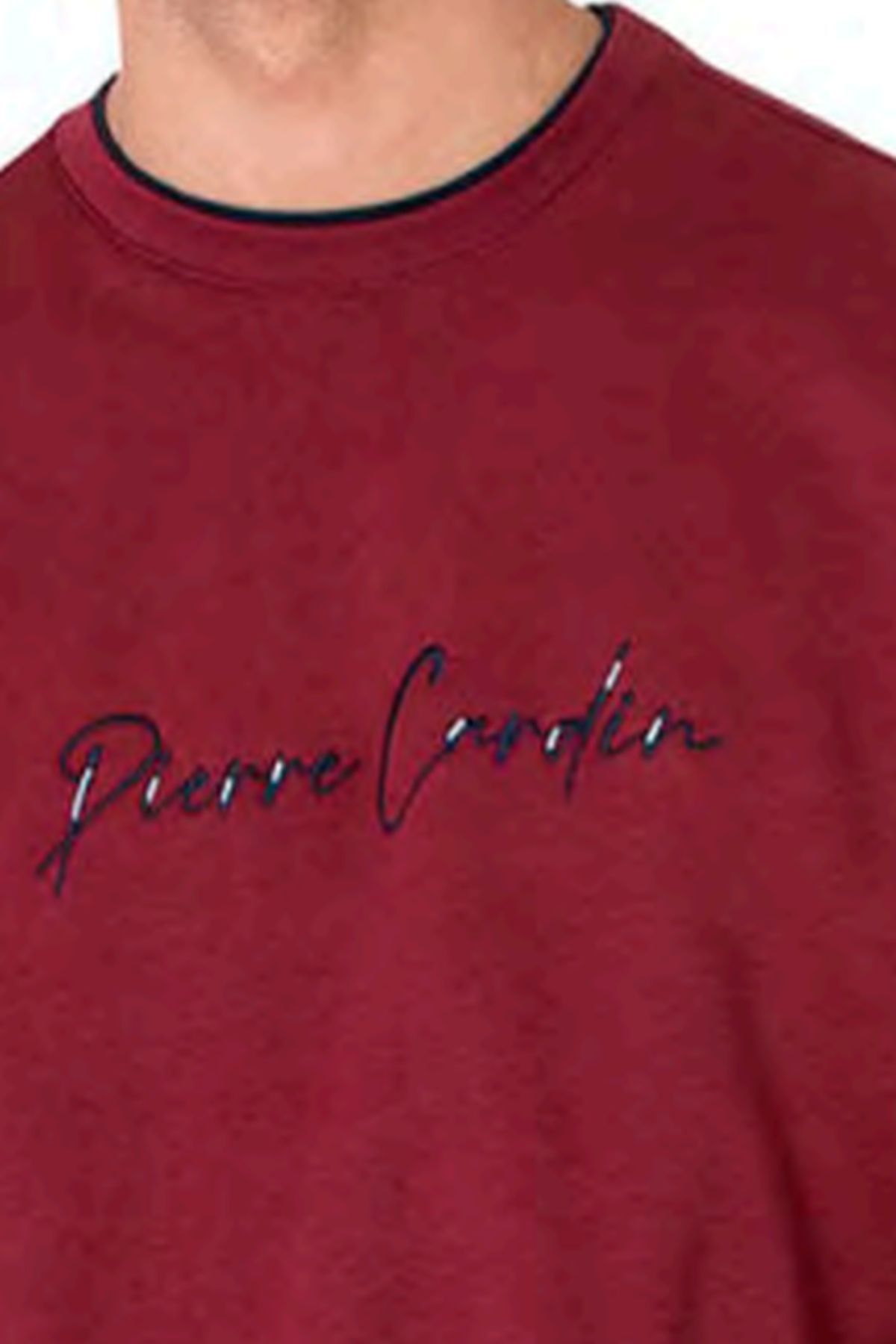 Pierre Cardin 6115 Erkek Bordo Uzun Kollu Bisiklet Yaka Üç İplik Eşofman Takımı