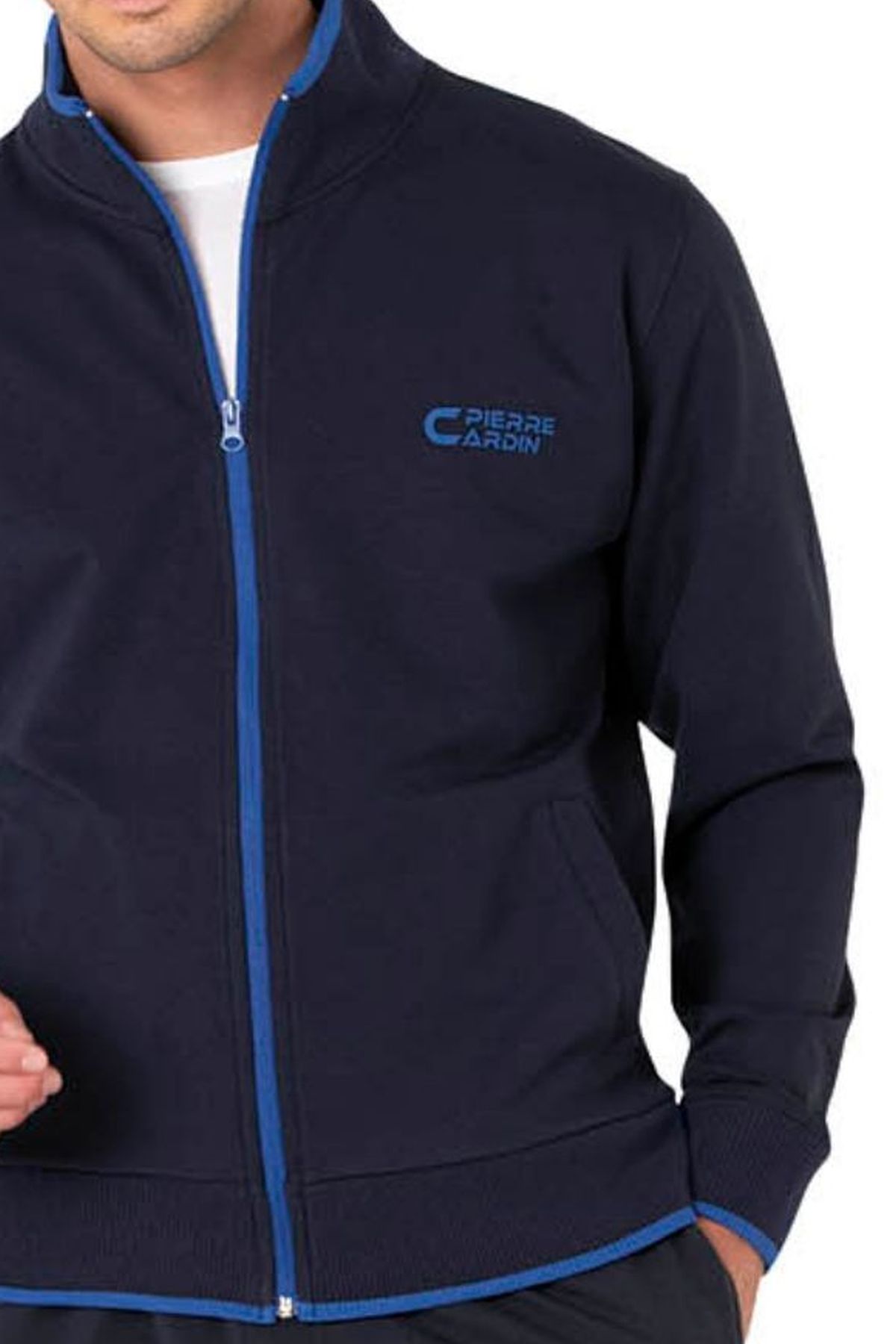 Pierre Cardin 7120 Erkek Lacivert Uzun Kollu Dik Yaka Eşofman Takımı