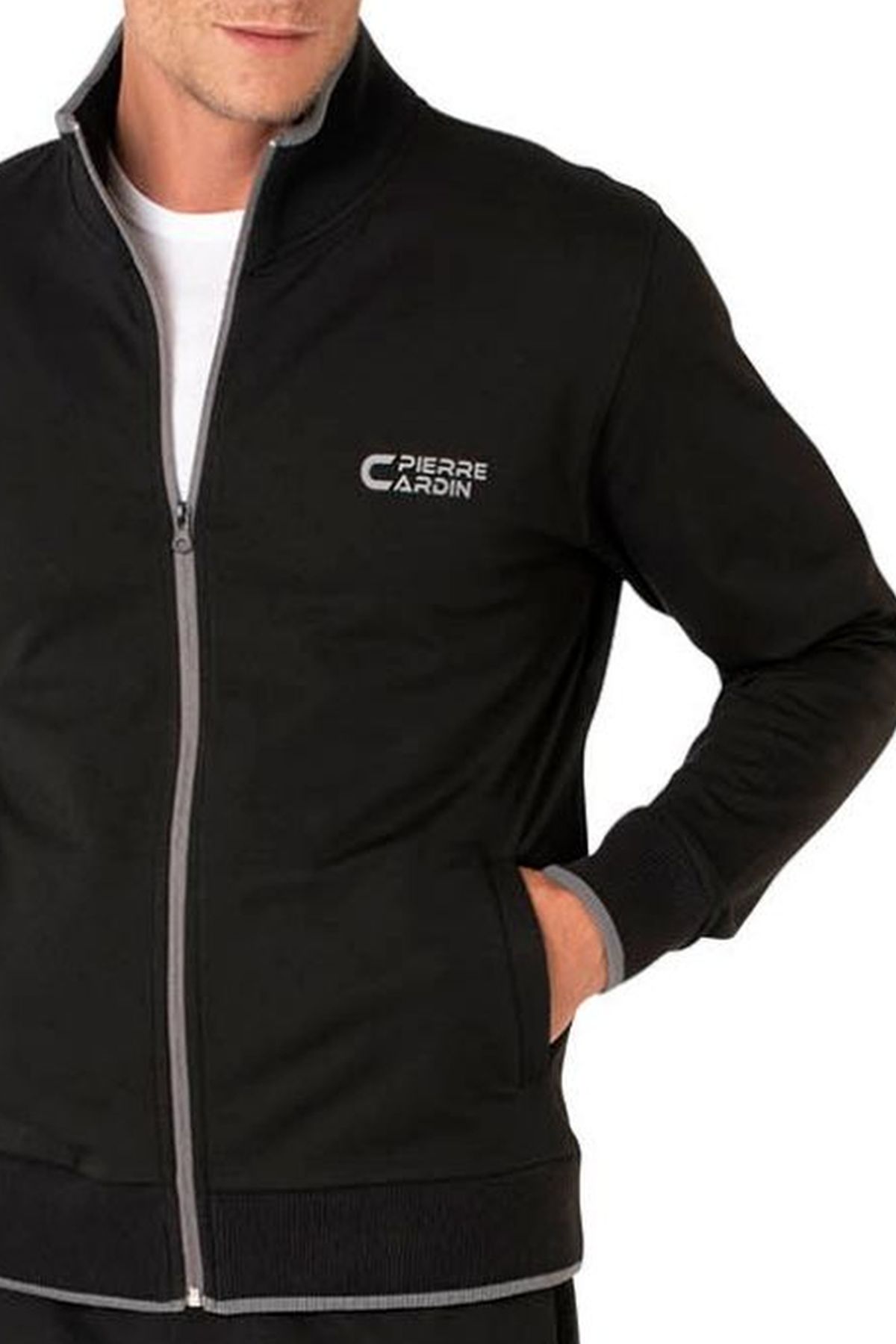 Pierre Cardin 7120 Erkek Siyah Uzun Kollu Dik Yaka Eşofman Takımı