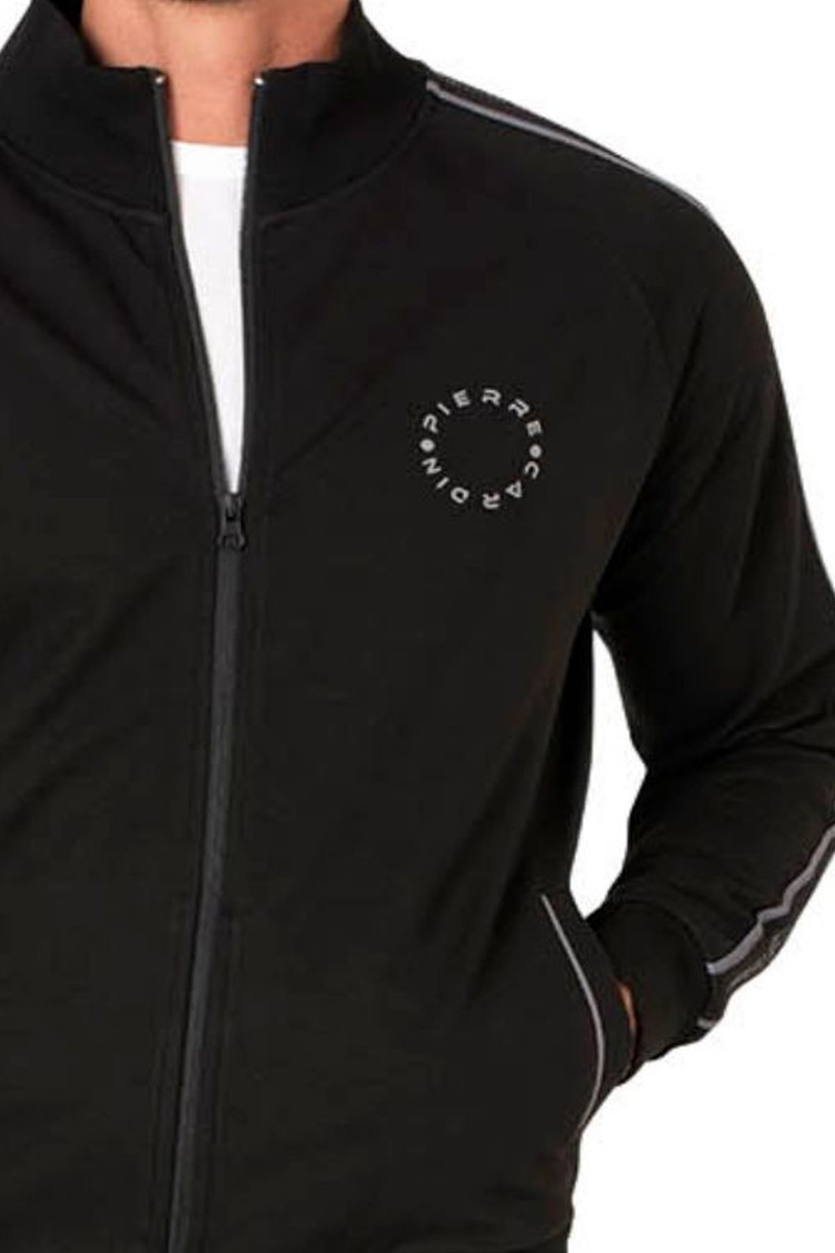 Pierre Cardin 7130 Erkek Siyah Uzun Kollu Dik Yaka Eşofman Takımı