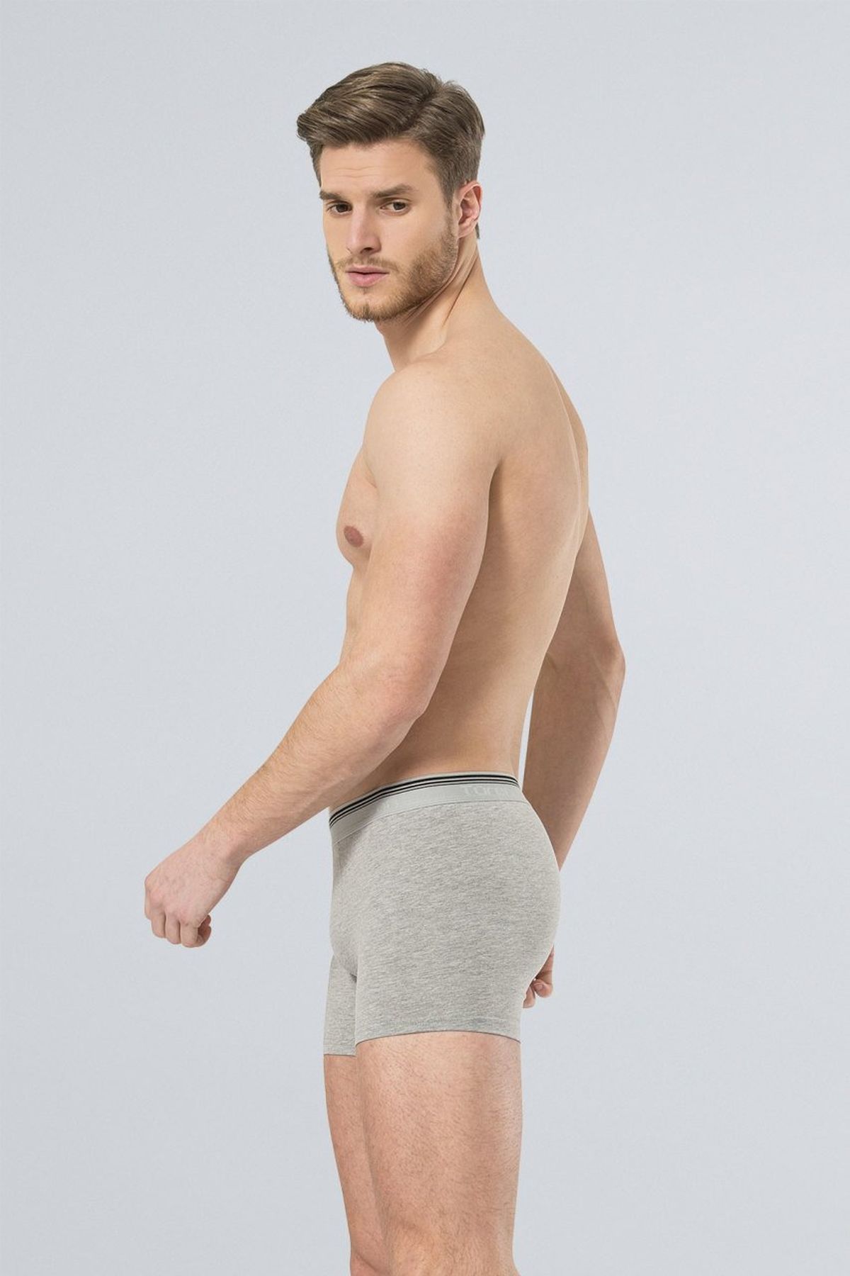 Türen 126 Gri 2li Erkek Likralı Boxer