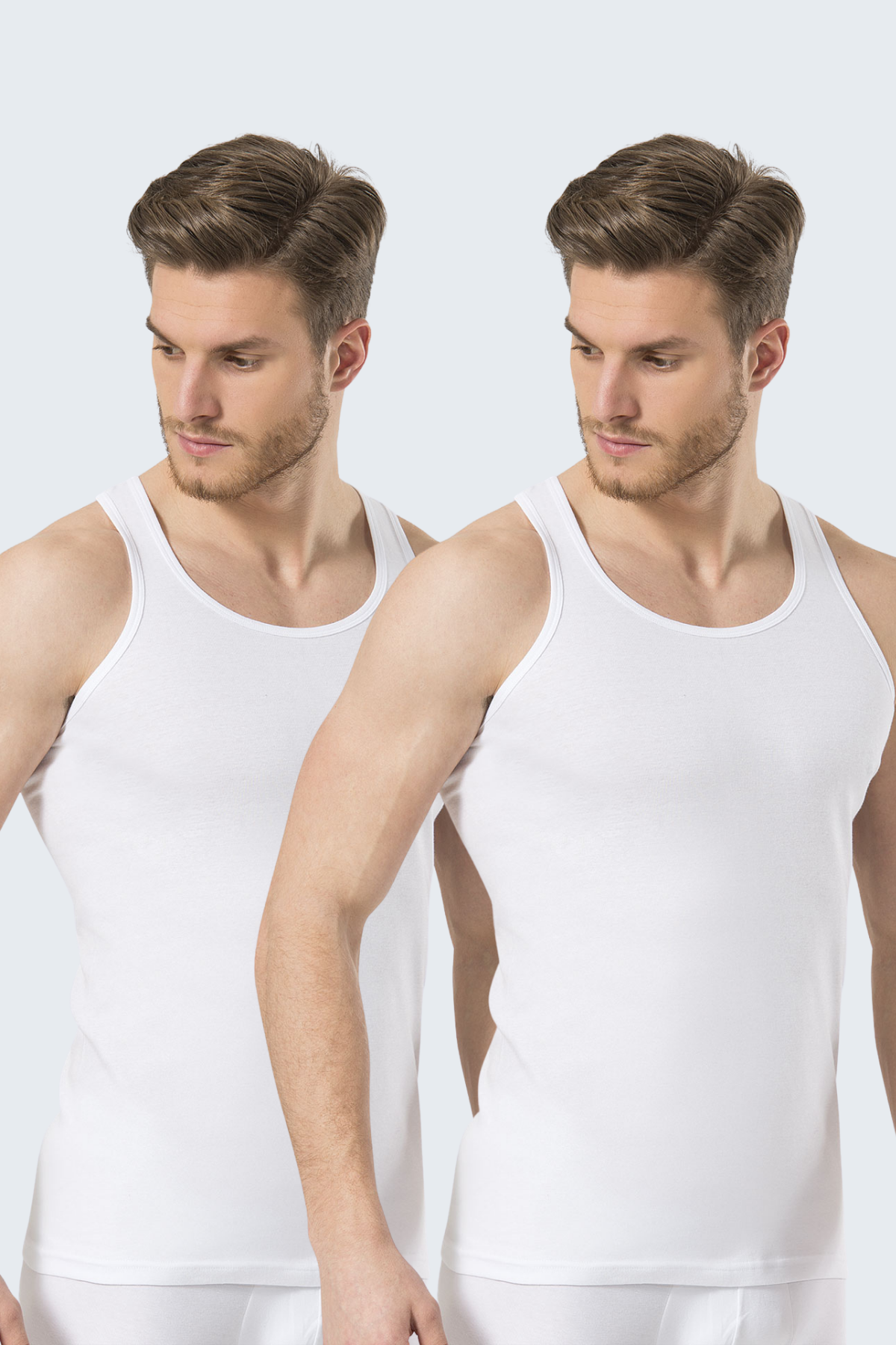Türen 131 Beyaz Erkek 2li Spor Ribana Atlet