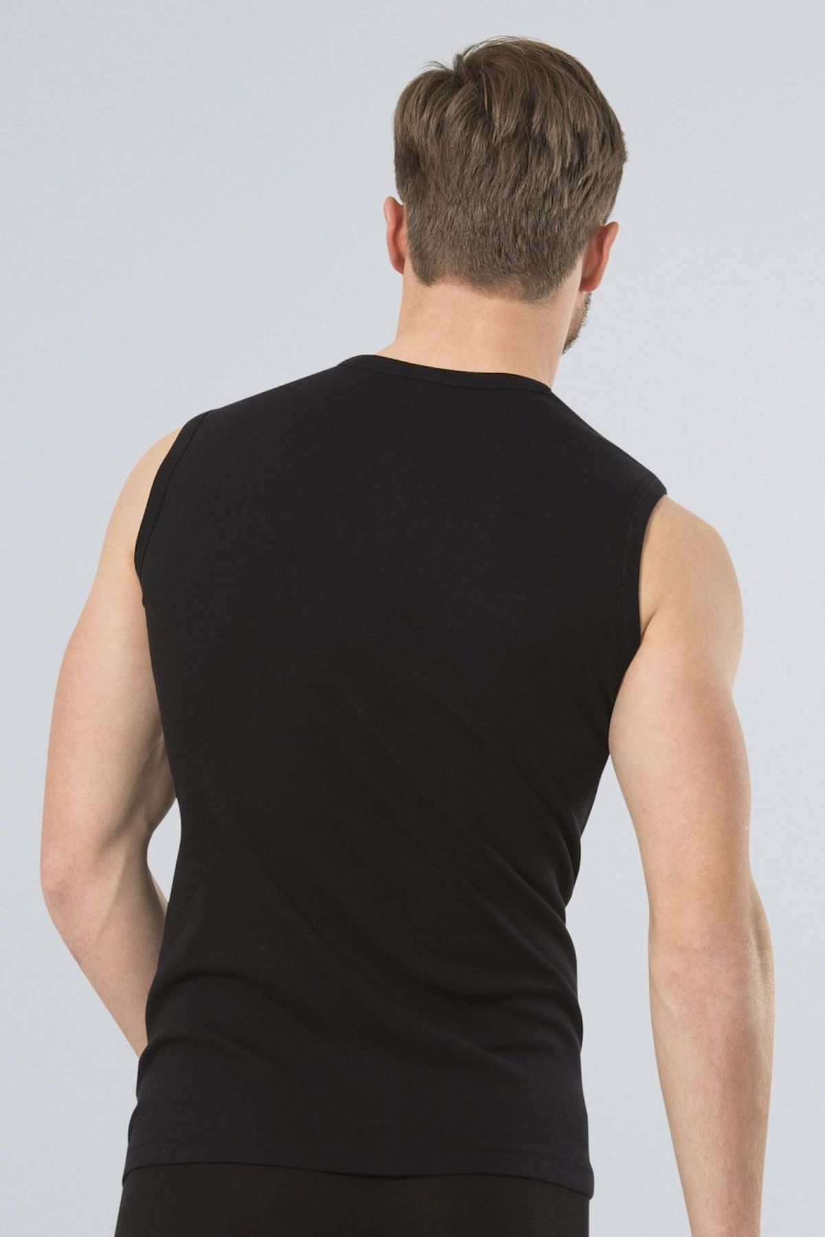 Türen 134 Siyah Erkek 2li Spor O Yaka Ribana Atlet