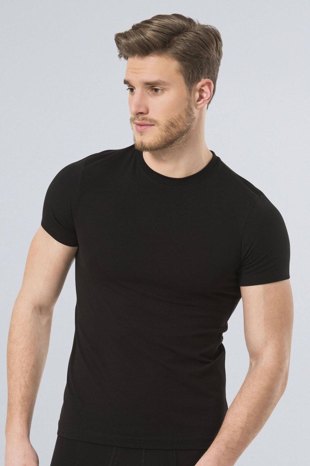 Türen 164 Siyah Erkek Likralı T-shirt
