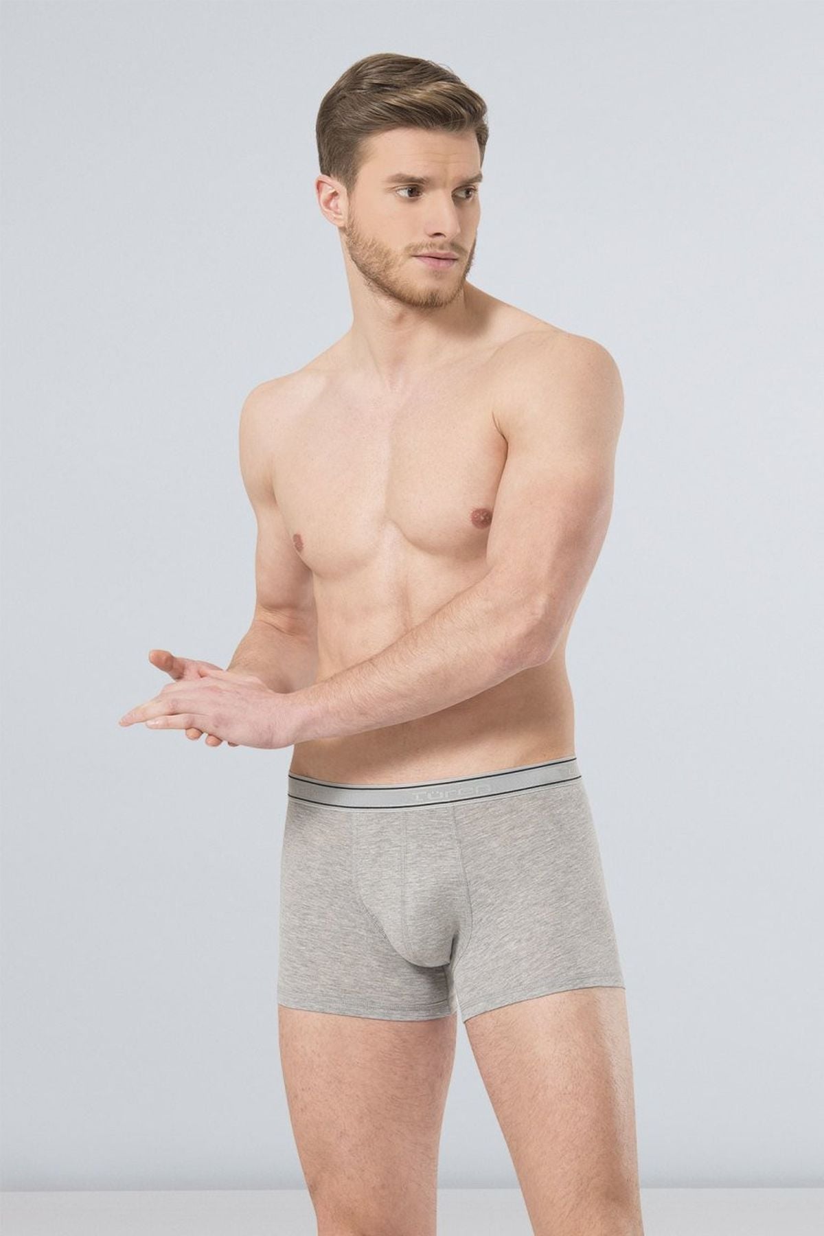 Türen 165 Gri Erkek Likralı Boxer