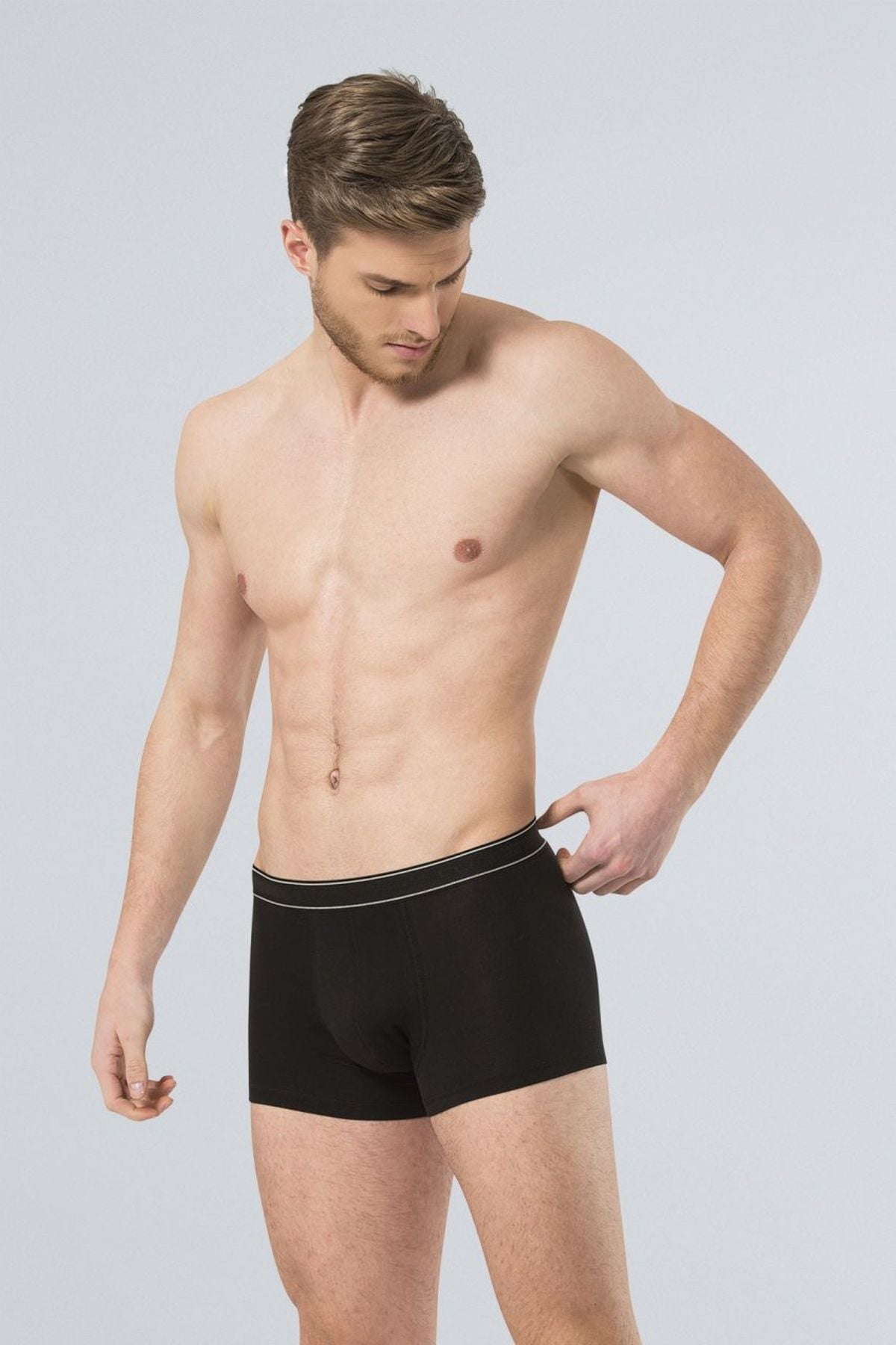Türen 165 Siyah Erkek Likralı Boxer