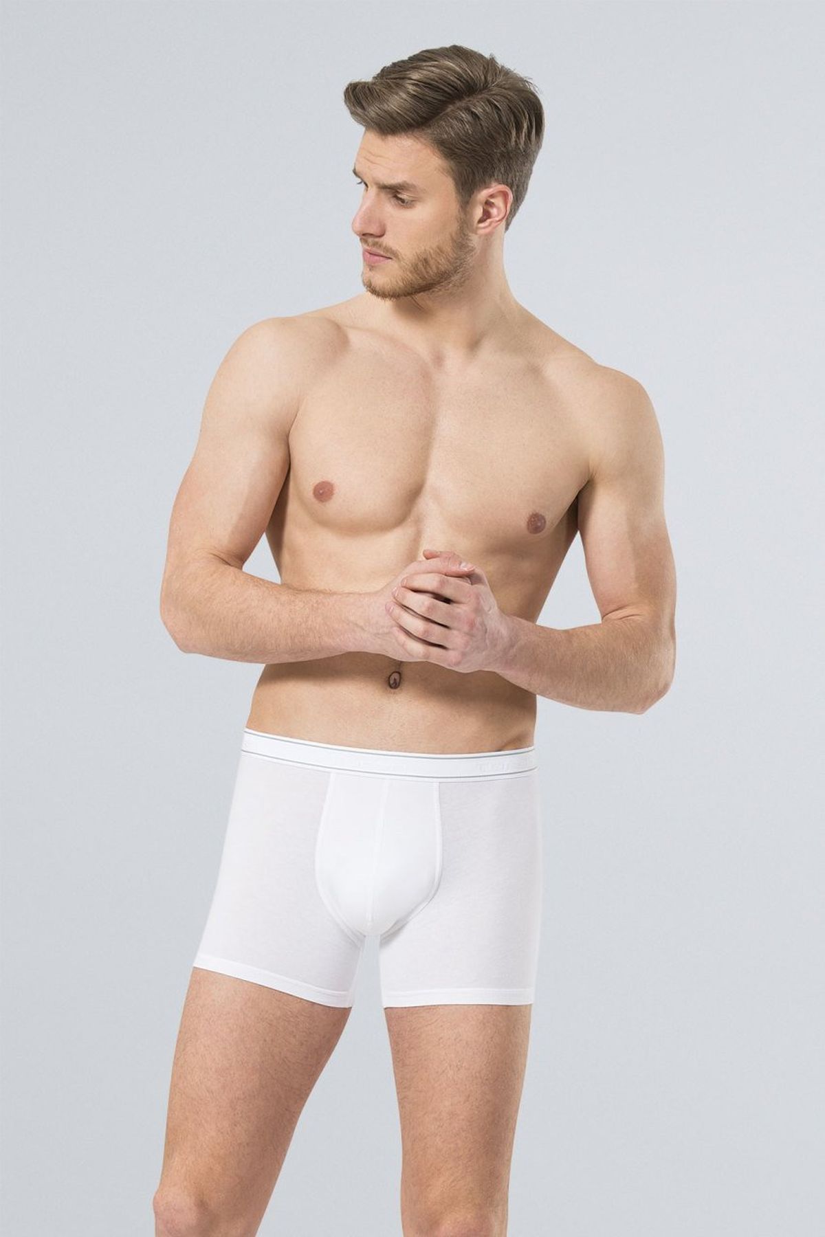 Türen 174 Beyaz Erkek Likralı Boxer