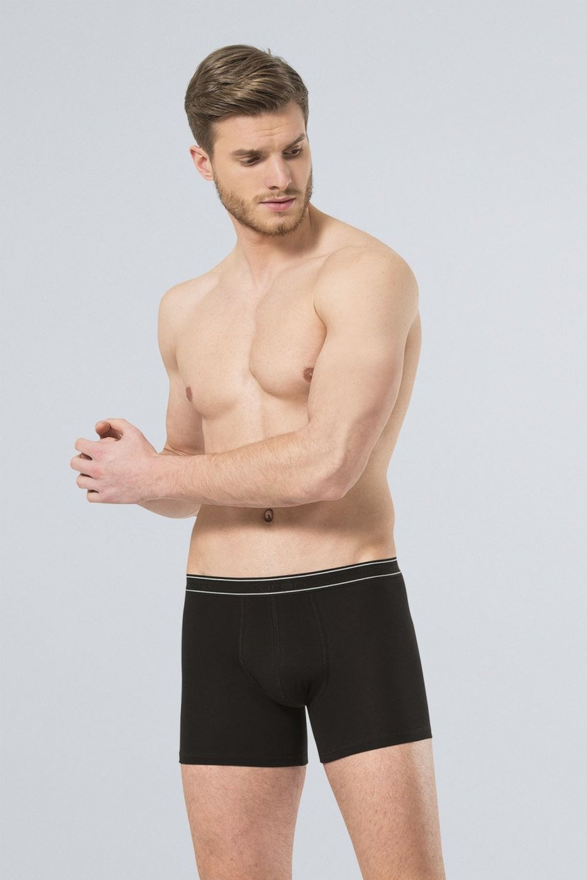 Türen 174 Siyah Erkek Likralı Boxer
