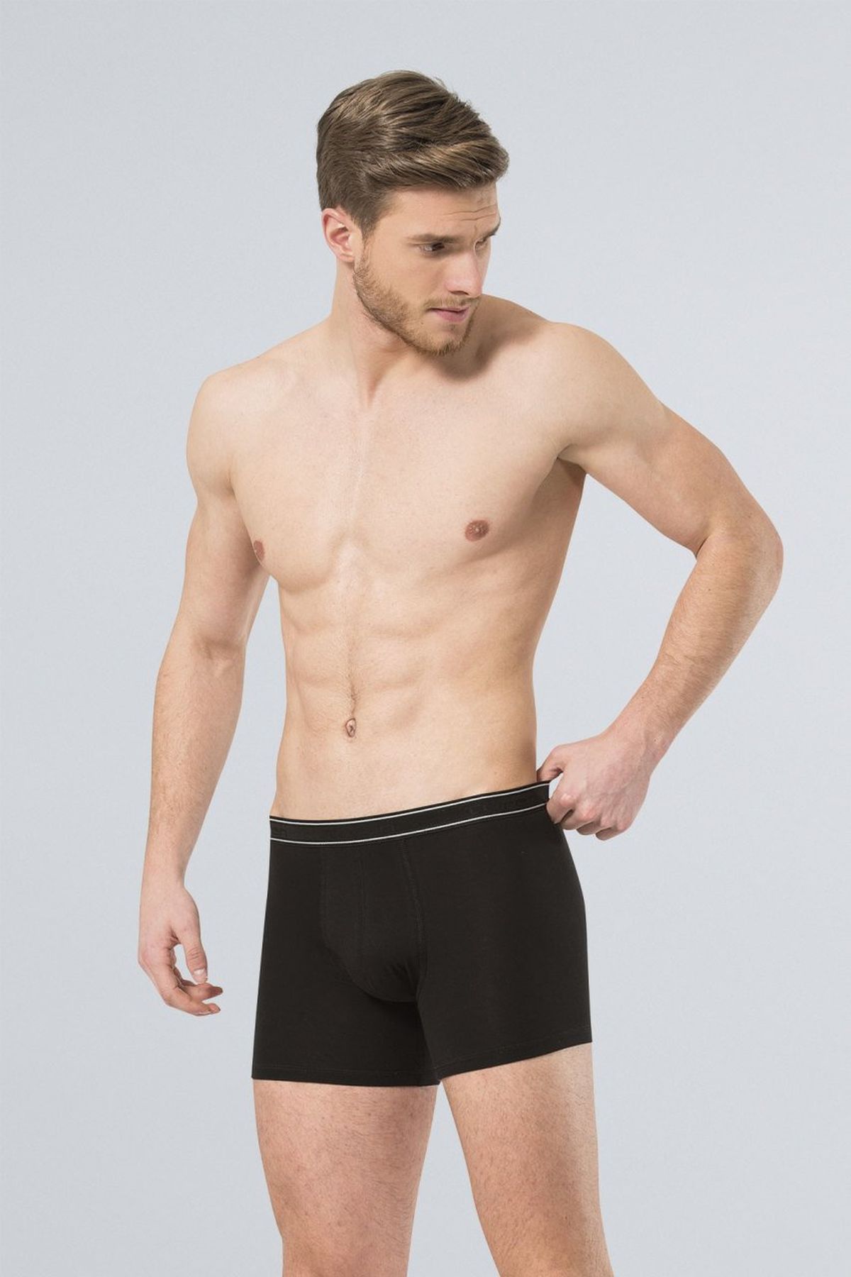 Türen 174 Siyah Erkek Likralı Boxer