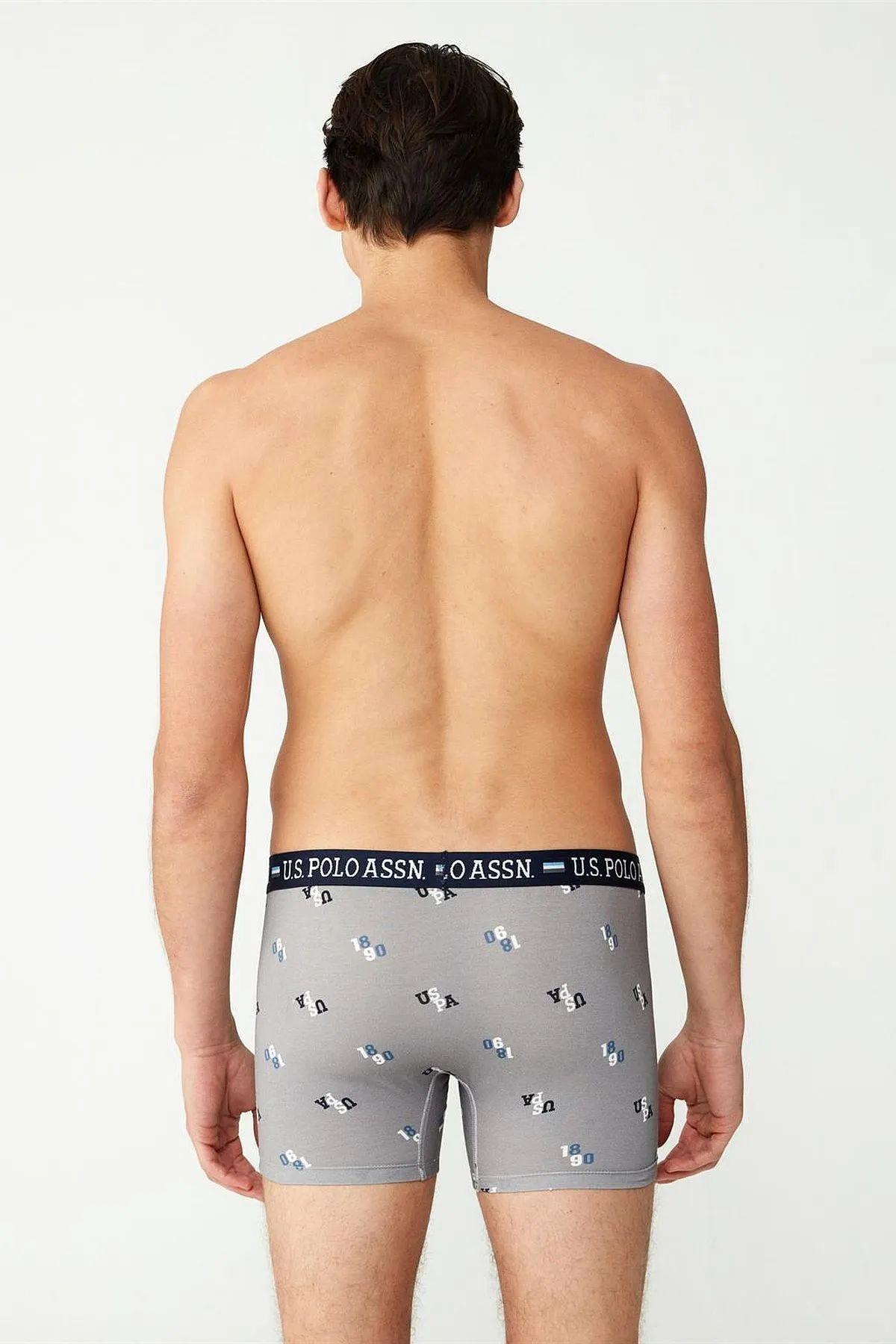 U.S. Polo Assn. 80484 Erkek Gri Modal Tekli Boxer