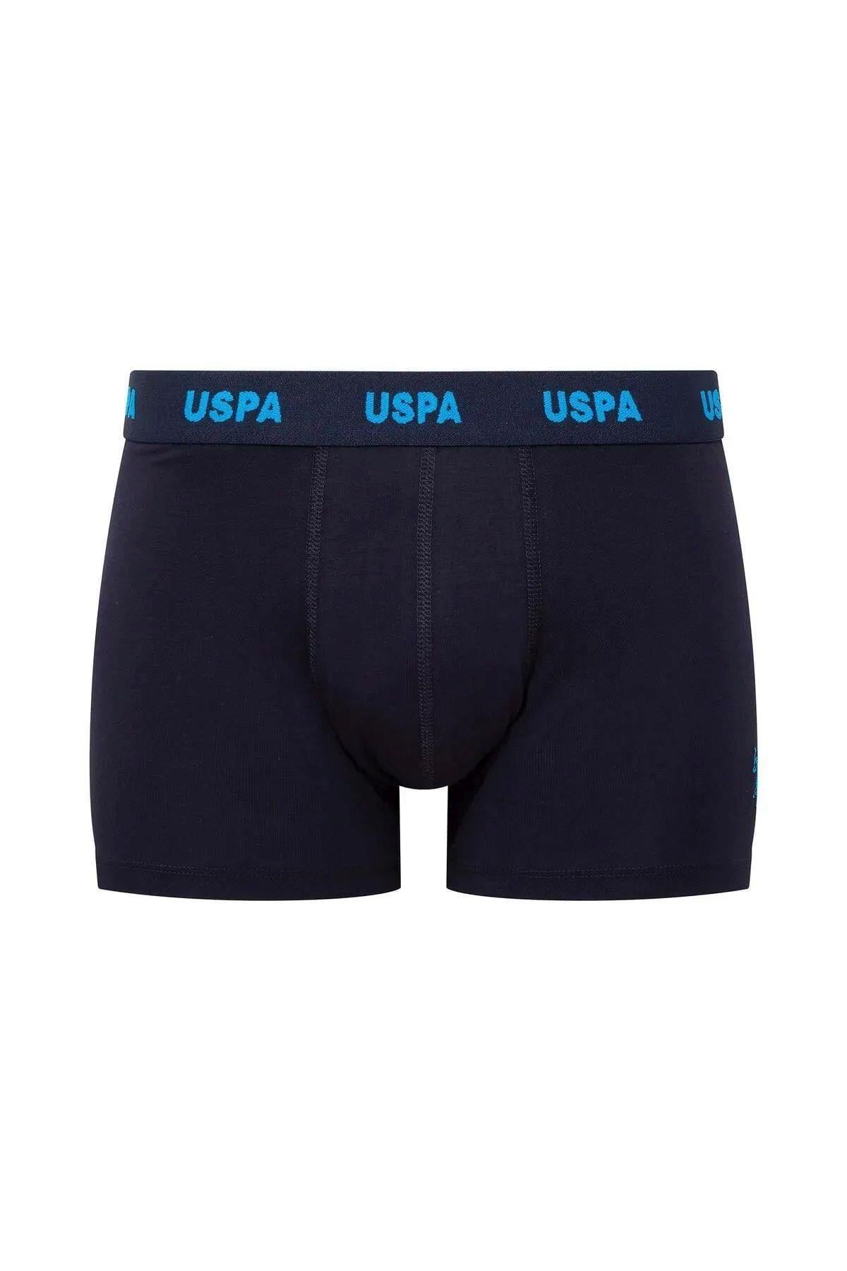 U.S. Polo Assn. 80509 Erkek Baskılı-Bordo-Grimelanj Pamuklu 3 Lü Boxer