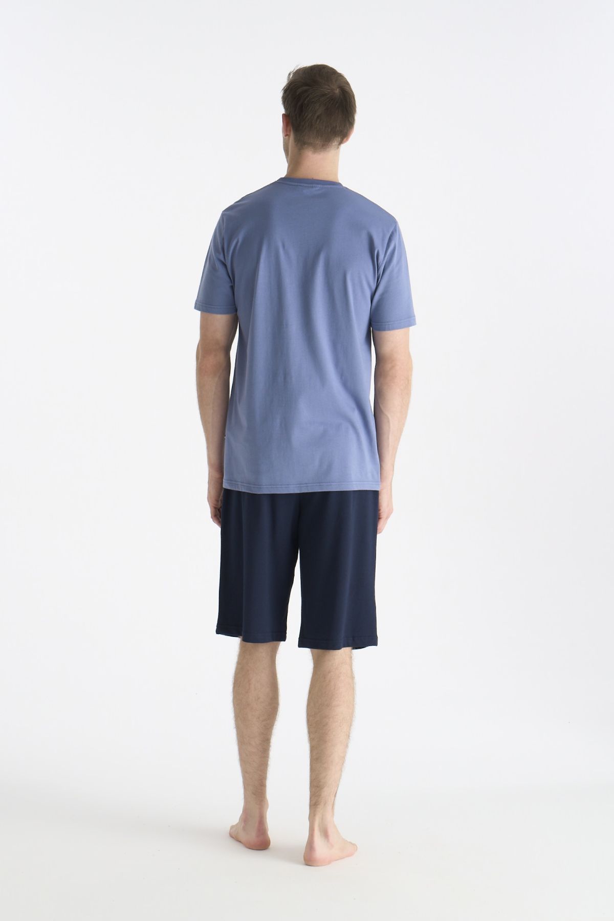 U.S. Polo Assn. 19017 Erkek Indıgo Kısa Kollu Yuvarlak Yaka Şort Takımı