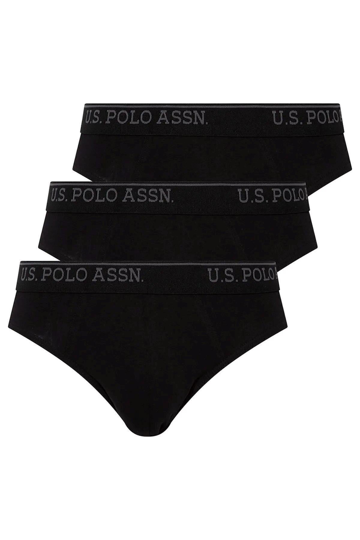 U.S. Polo Assn. 90003 Erkek Siyah Battal Beden 3 Lü Silip