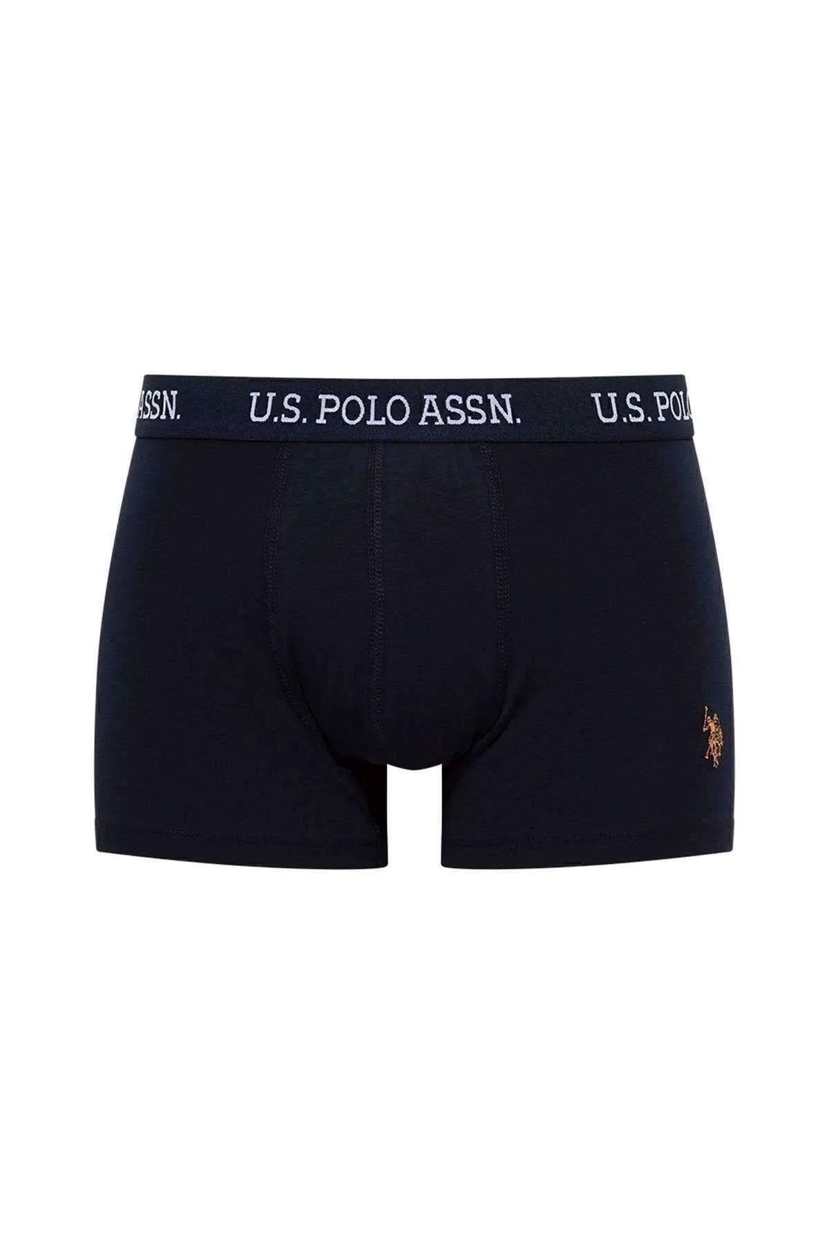 U.S. Polo Assn. 80476 Erkek Lacivert-Desenli Pamuklu 2 Li Boxer