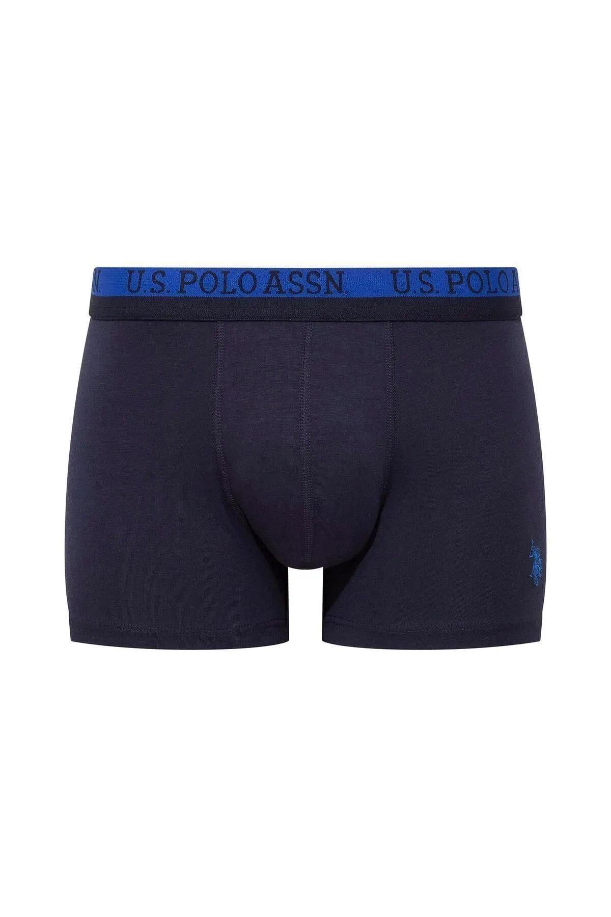 U.S. Polo Assn. 80522 Erkek Baskılı-Bordo-Siyah Modal 3 Lü Boxer
