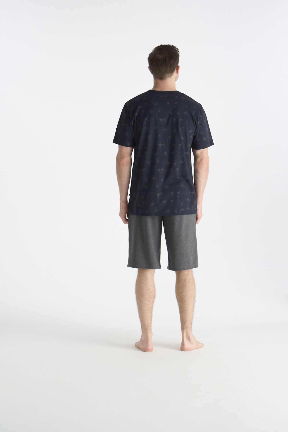 U.S. Polo Assn. 19053 Erkek Lacıvert Kısa Kollu Yuvarlak Yaka Şort Takımı