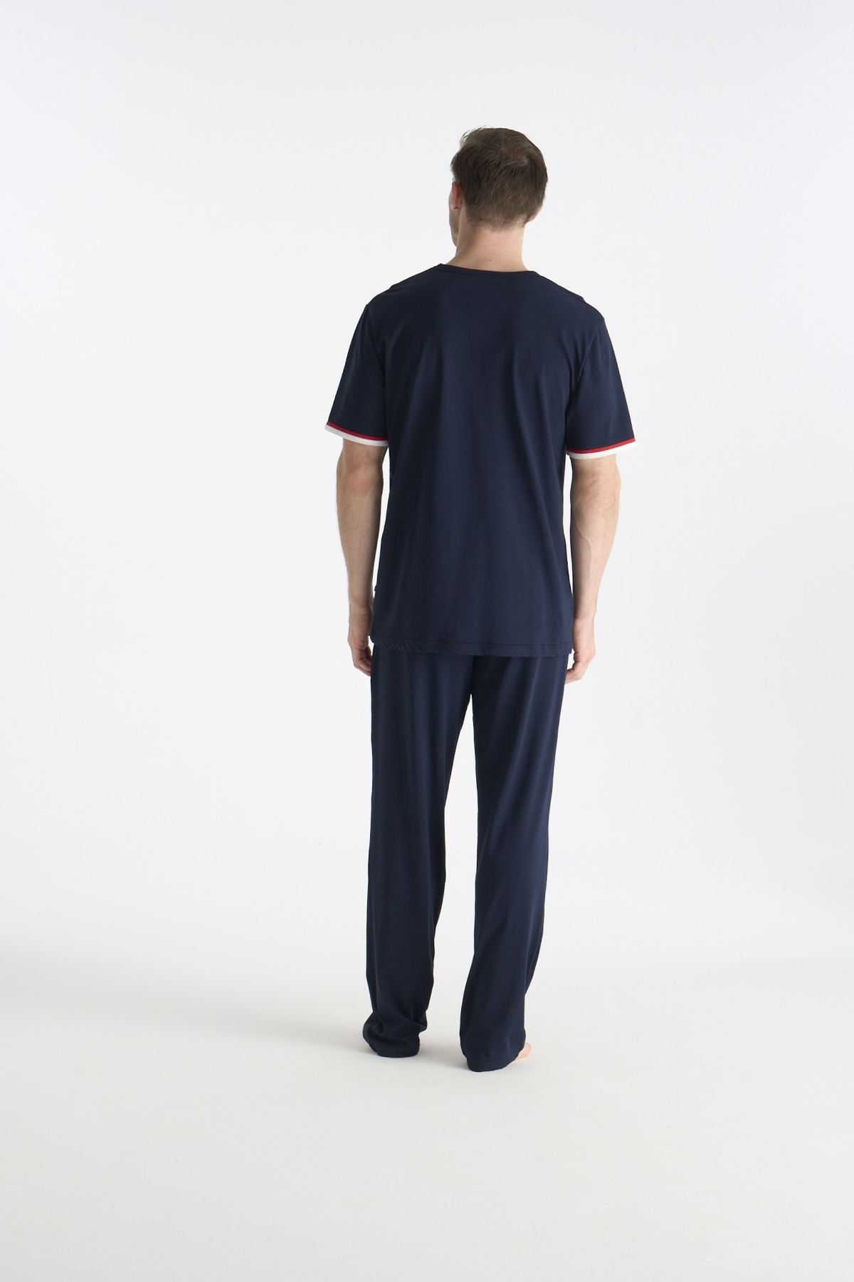 U.S. Polo Assn. 19041 Erkek Lacıvert Kısa Kollu V Yaka Pijama Takımı