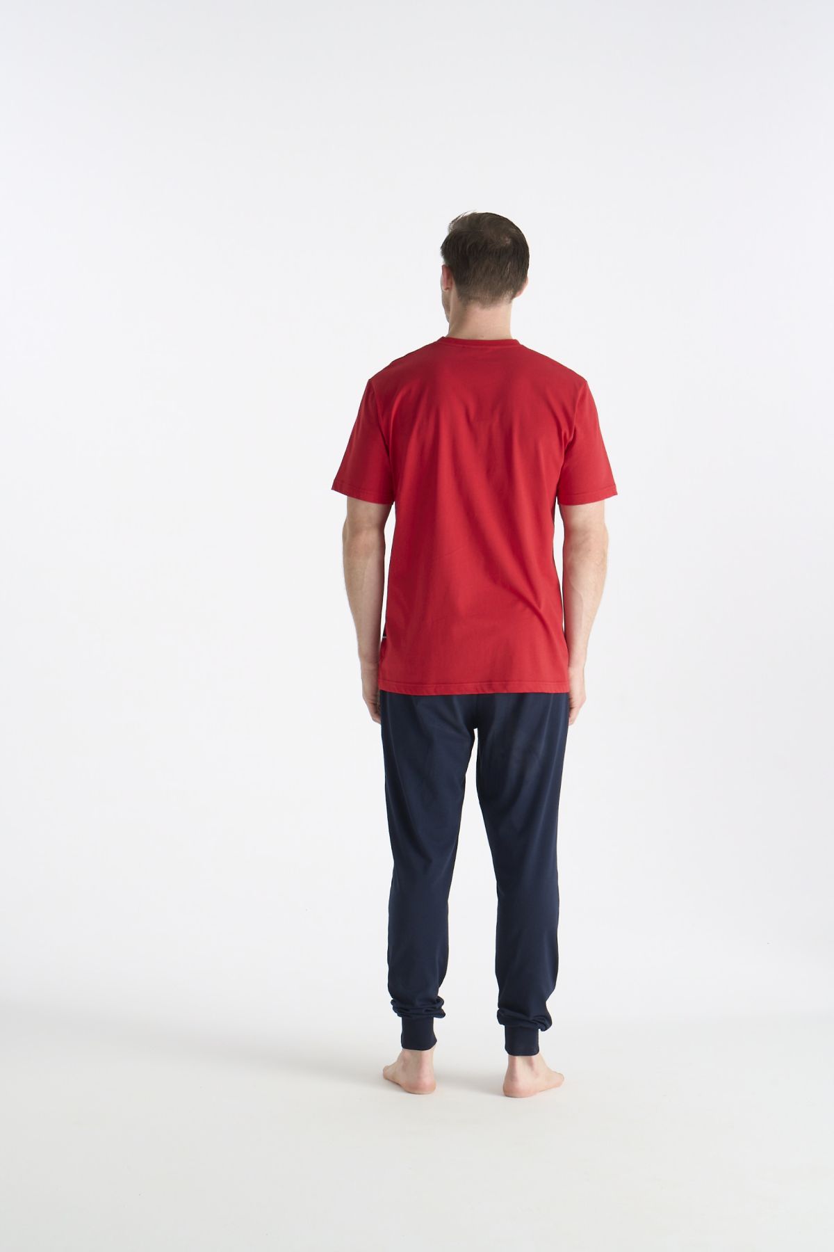 U.S. Polo Assn. 19038 Erkek Kırmızı Kısa Kollu Yuvarlak Yaka Pijama Takımı