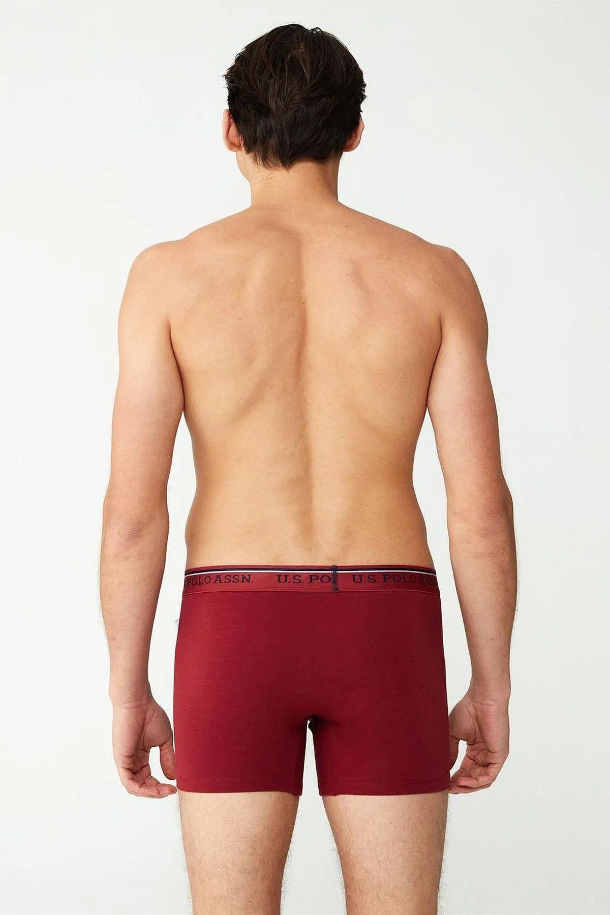 U.S. Polo Assn. 80481 Erkek Bordo Pamuklu 2 Li Boxer