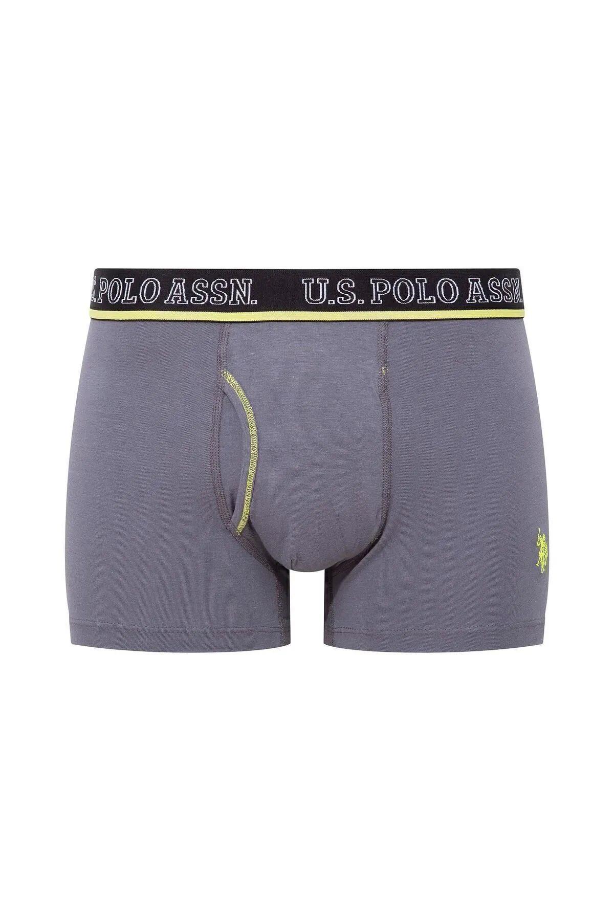 U.S. Polo Assn. 80508 Erkek Antrasit-Saks-Siyah Pamuklu 3 Lü Boxer