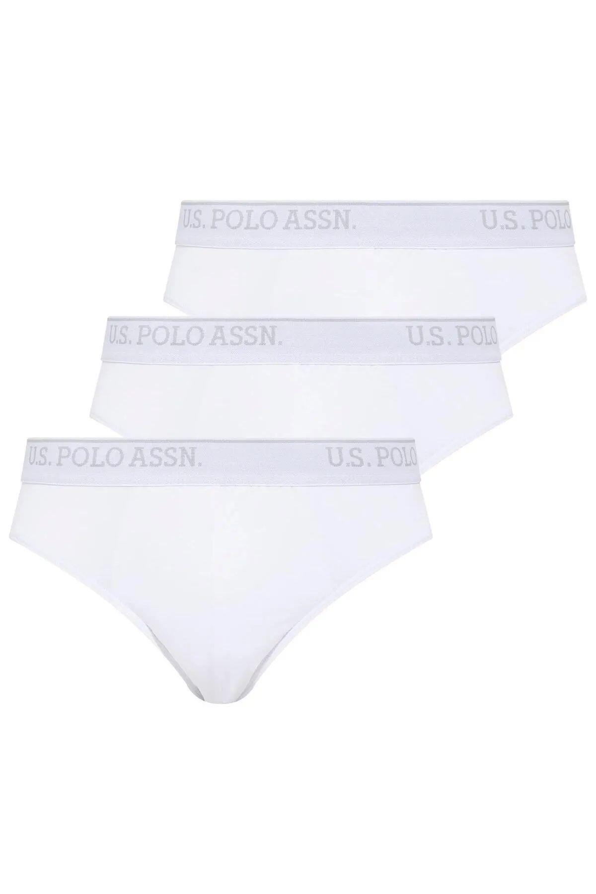 U.S. Polo Assn. 90003 Erkek Beyaz Battal Beden 3 Lü Silip