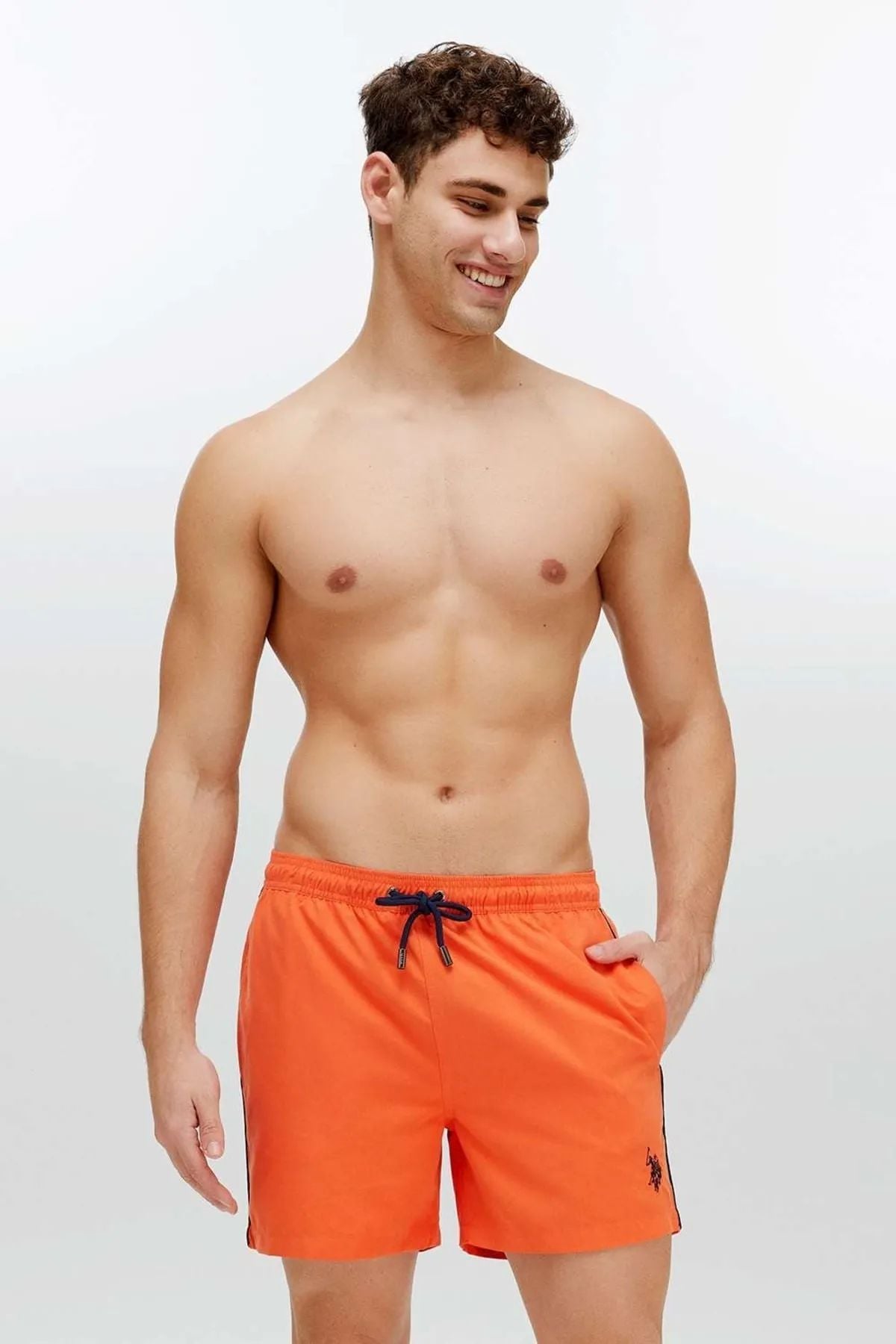 U.S. Polo Assn. 22002 Turuncu Cepli Orta Boy Erkek Deniz Şortu