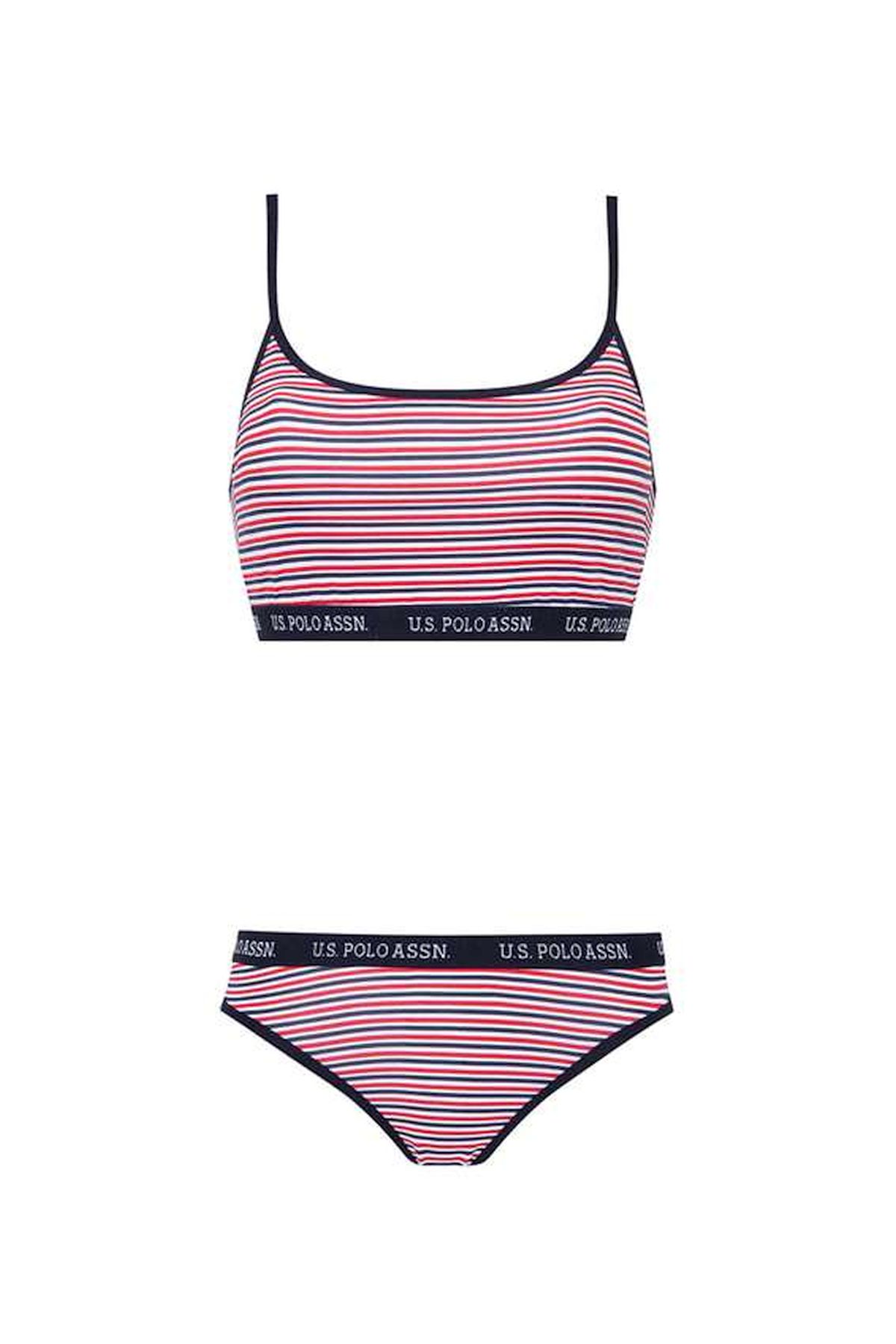 U.S. Polo Assn. 66250 Kadın Lacivert Büstiyer Slip Takım