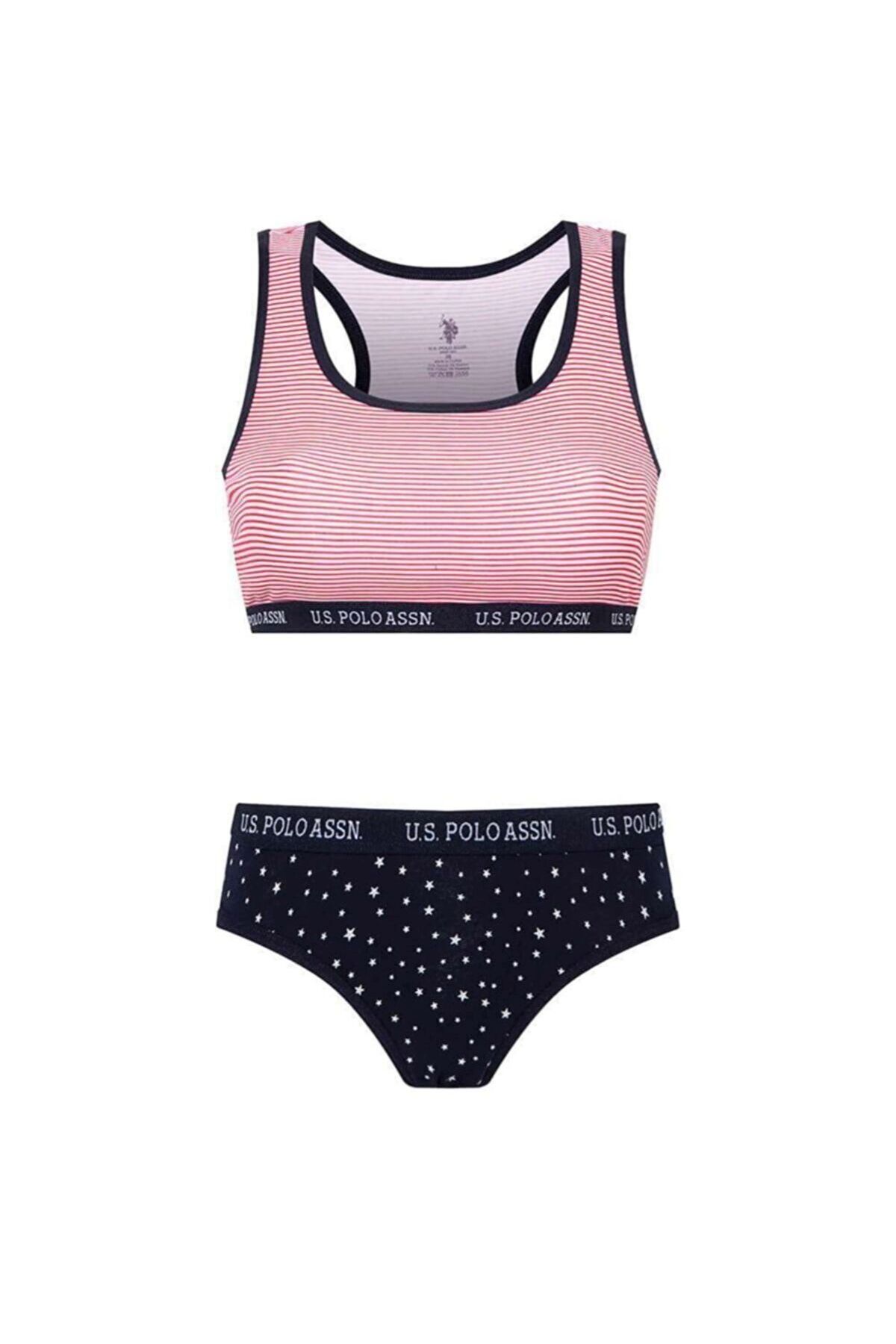 U.S. Polo Assn. 66251 Kadın Lacivert Büstiyer Slip Takım